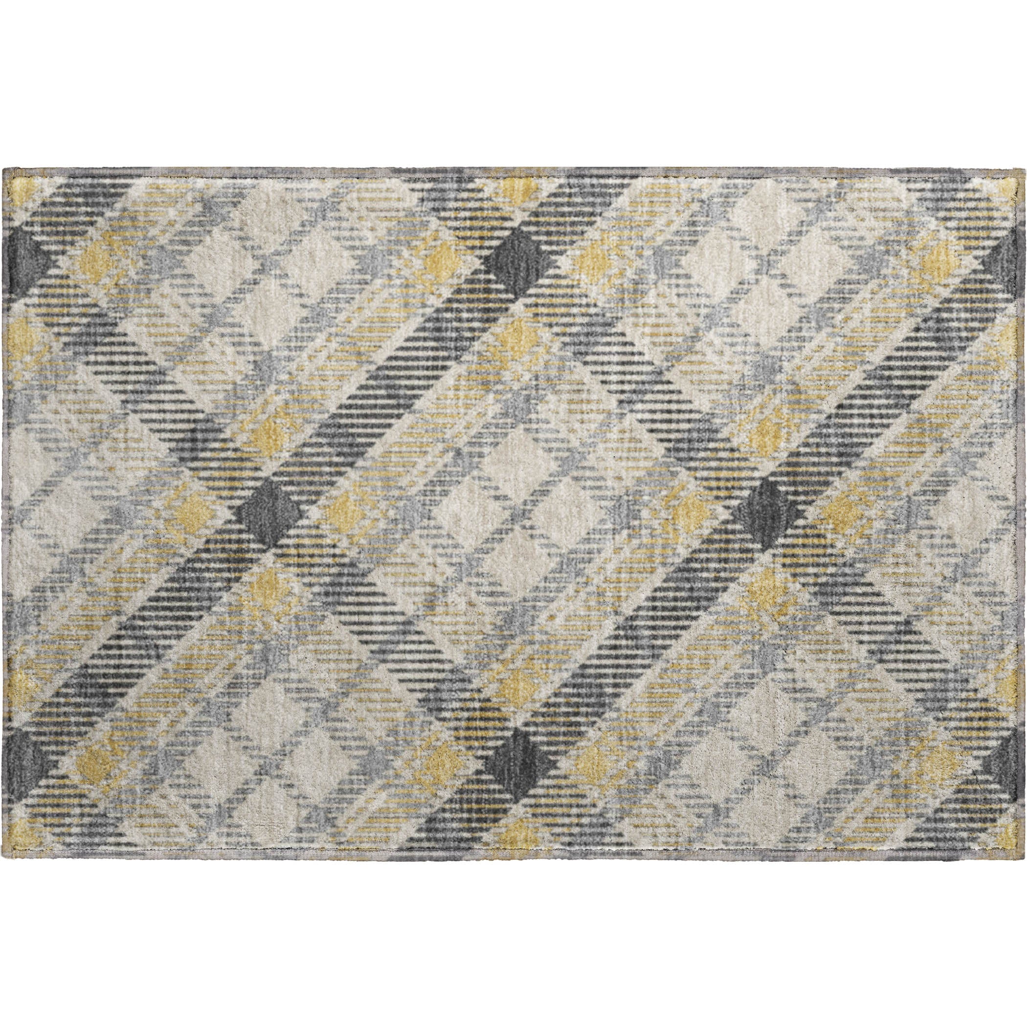 Luxury Washable Indoor/Outdoor Transitional SE3 Granite Gray Rug 1'8" x 2'6" #shape_Rectangle