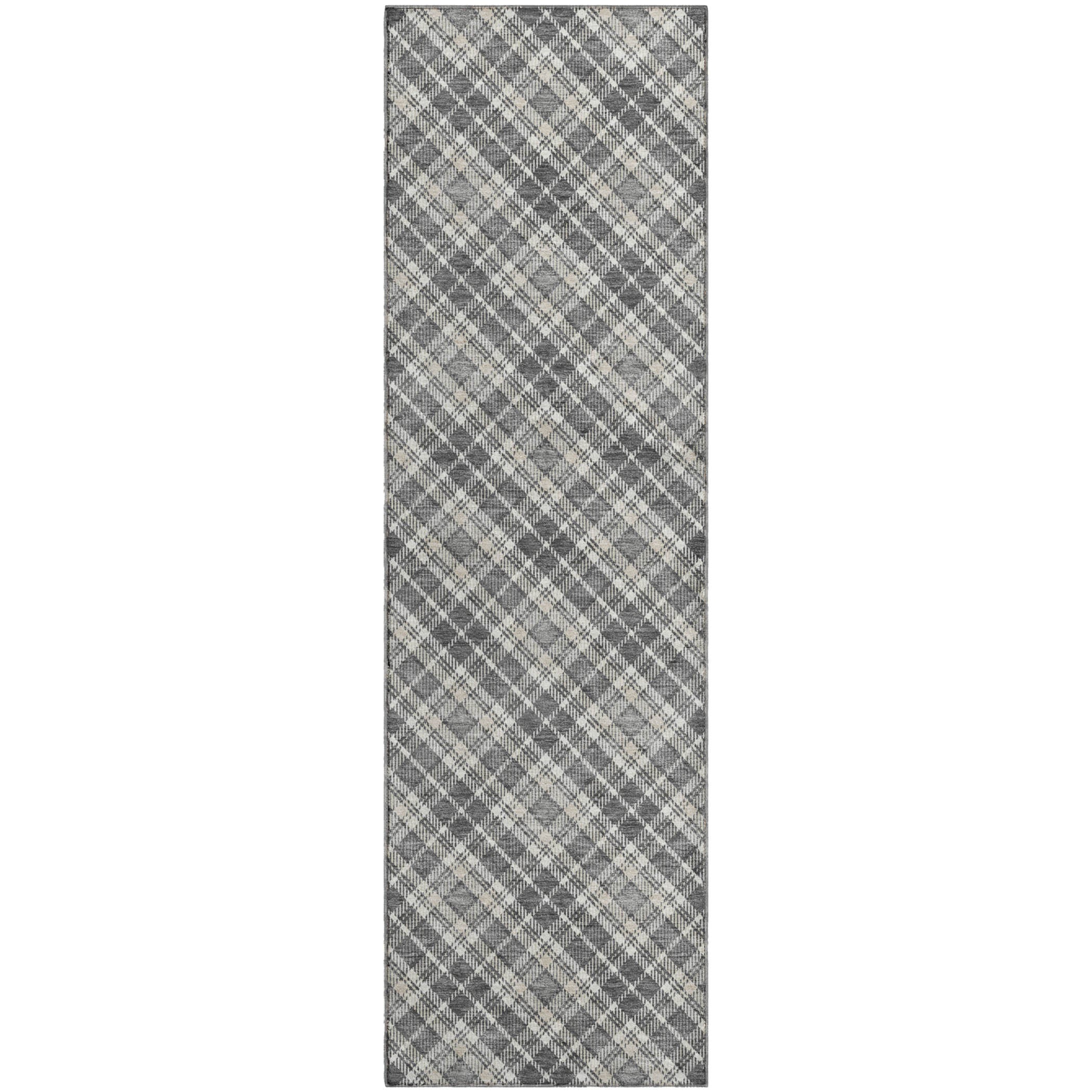 Luxury Washable Indoor/Outdoor Transitional SE3 Gray Rug 2'3" x 7'6" #shape_Runner