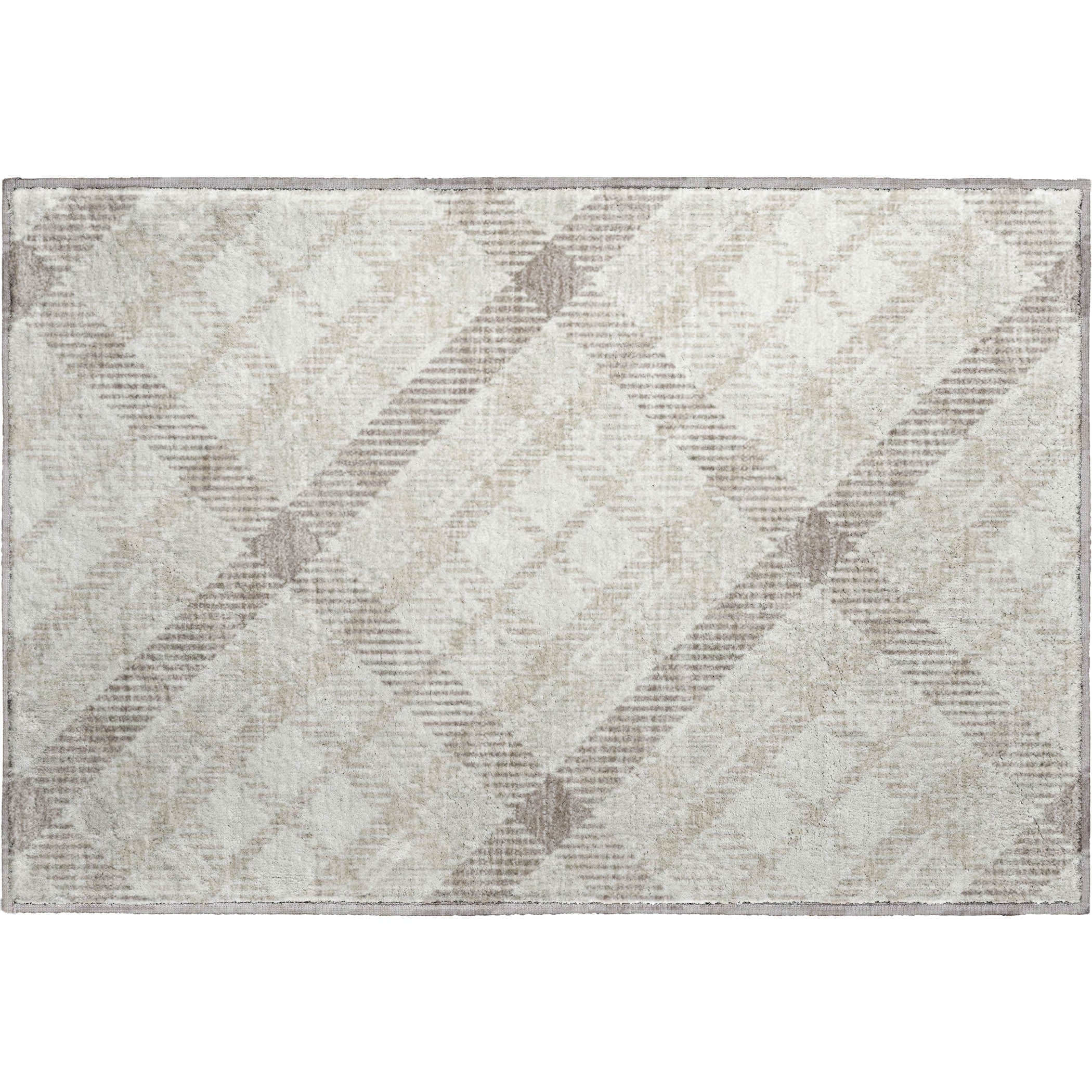 Luxury Washable Indoor/Outdoor Transitional SE3 Linen Ivory Rug 1'8" x 2'6" #shape_Rectangle