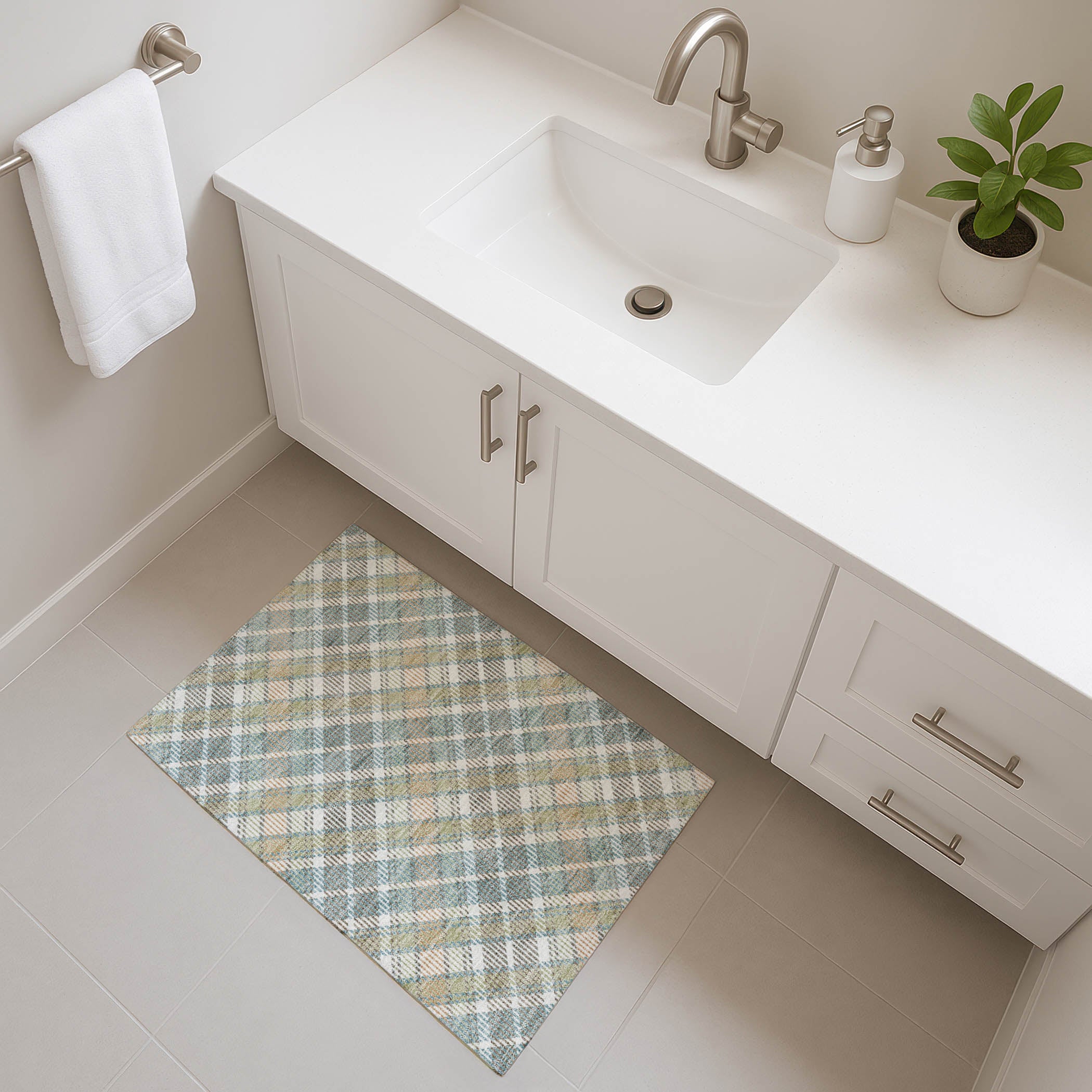 Luxury Washable Indoor/Outdoor Transitional SE3 Seaside Multi Rug 1'8" x 2'6" #shape_Rectangle