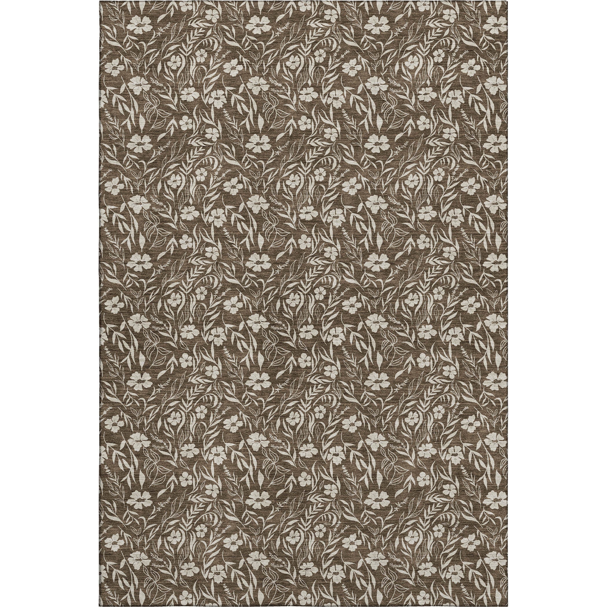 Luxury Washable Indoor/Outdoor Transitional SE4 Chocolate Brown Rug 2'6" x 3'10" #shape_Rectangle