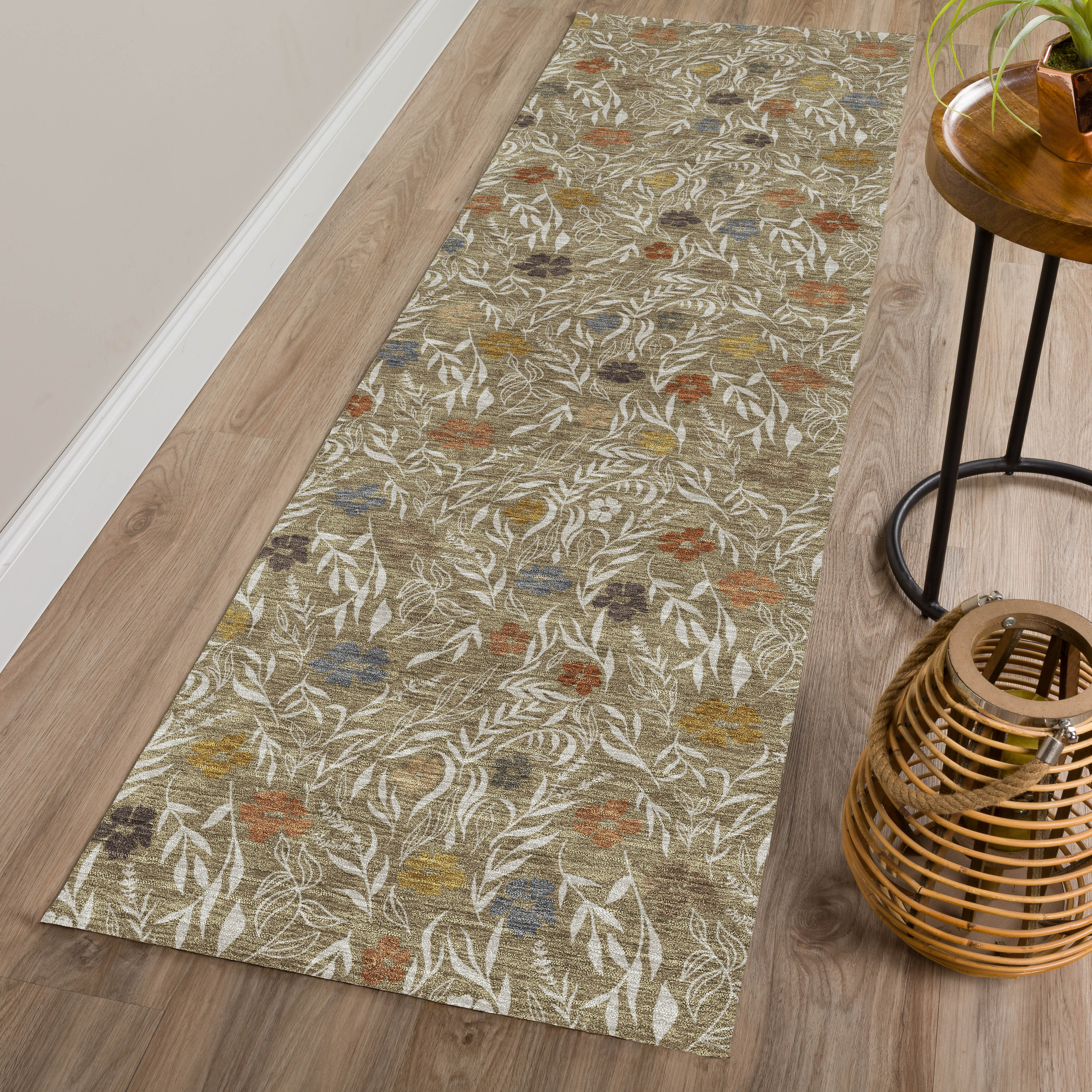 Luxury Washable Indoor/Outdoor Transitional SE4 Coffee Brown Rug 2'3" x 7'6" #shape_Runner