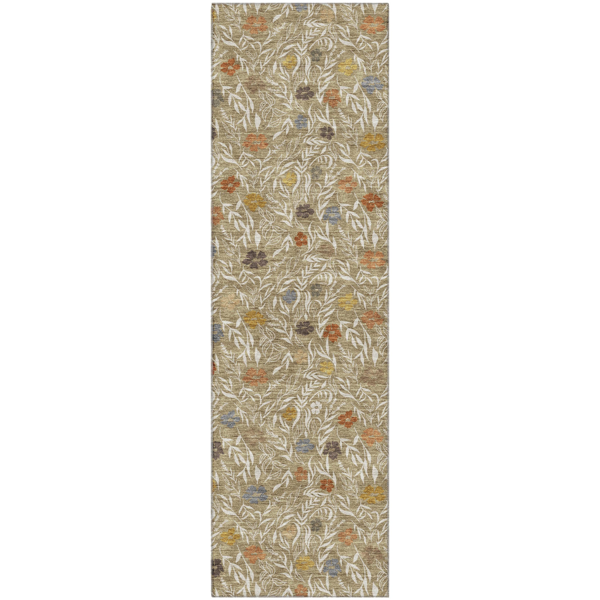 Luxury Washable Indoor/Outdoor Transitional SE4 Coffee Brown Rug 2'3" x 7'6" #shape_Runner