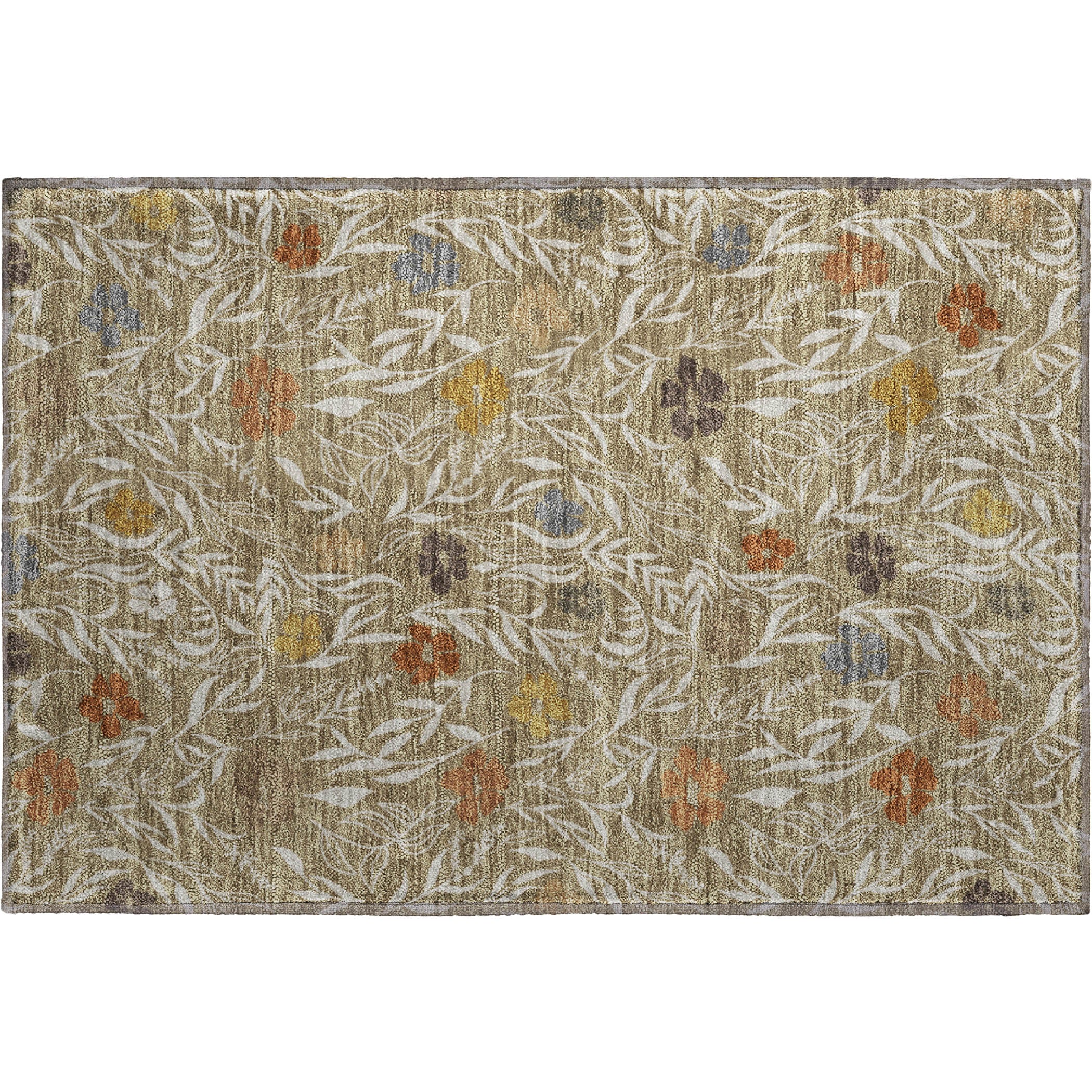 Luxury Washable Indoor/Outdoor Transitional SE4 Coffee Brown Rug 1'8" x 2'6" #shape_Rectangle