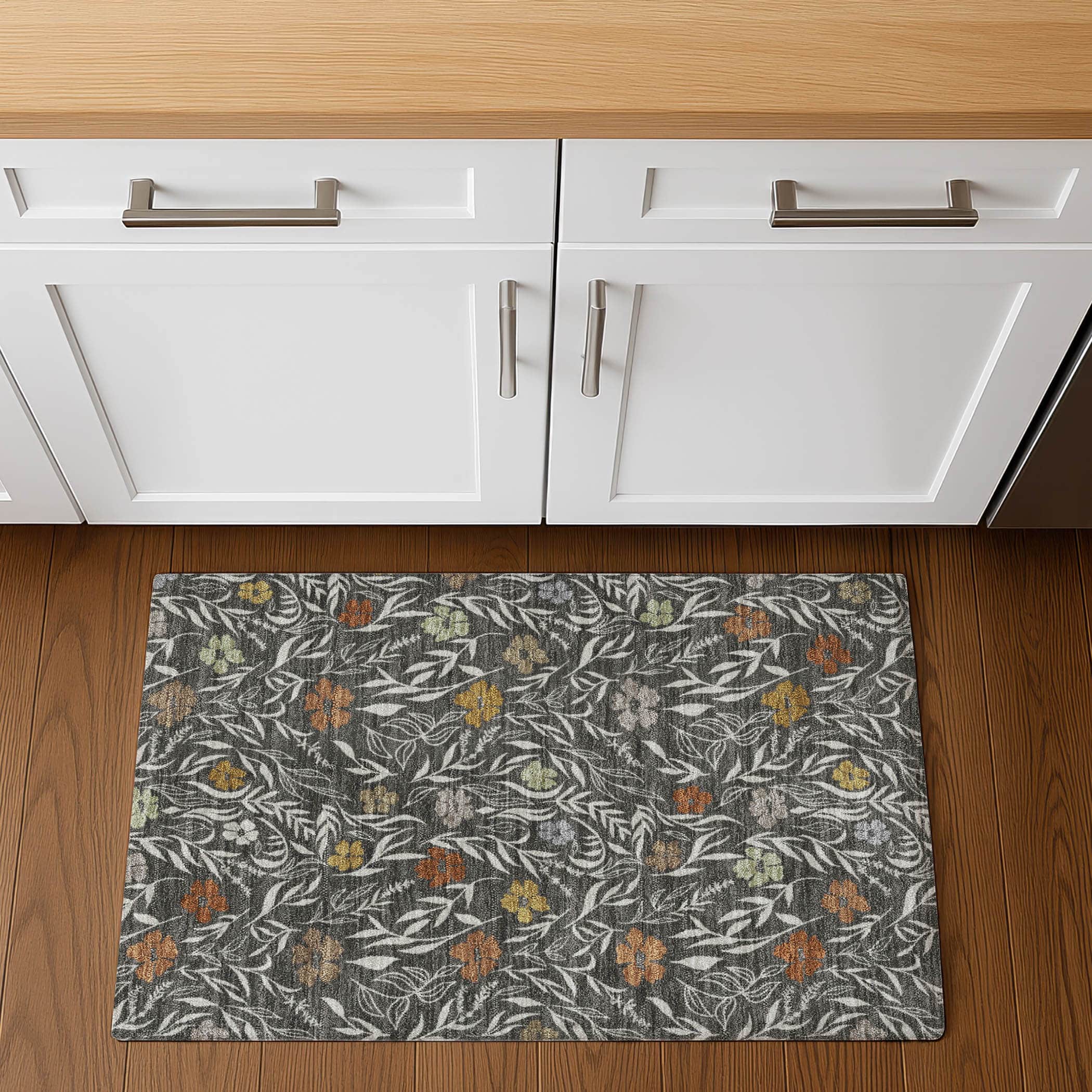 Luxury Washable Indoor/Outdoor Transitional SE4 Graphite Gray Rug 1'8" x 2'6" #shape_Rectangle