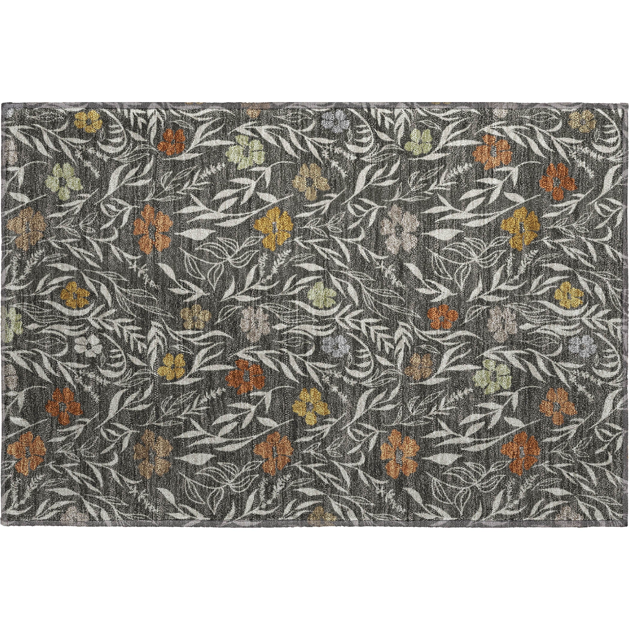 Luxury Washable Indoor/Outdoor Transitional SE4 Graphite Gray Rug 1'8" x 2'6" #shape_Rectangle