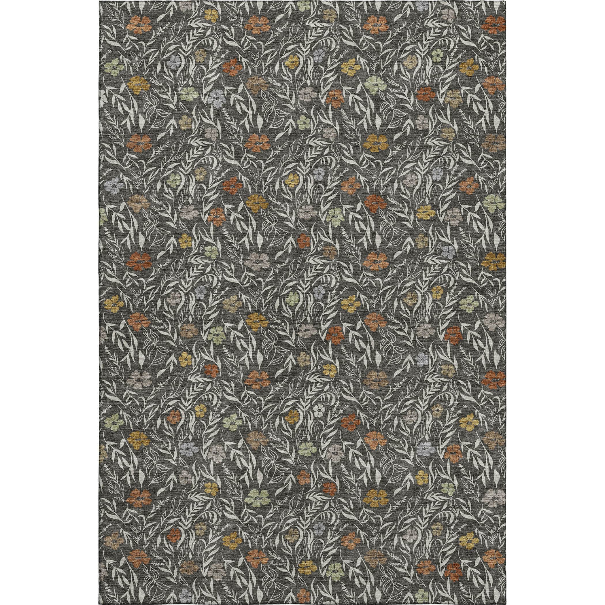 Luxury Washable Indoor/Outdoor Transitional SE4 Graphite Gray Rug 2'6" x 3'10" #shape_Rectangle