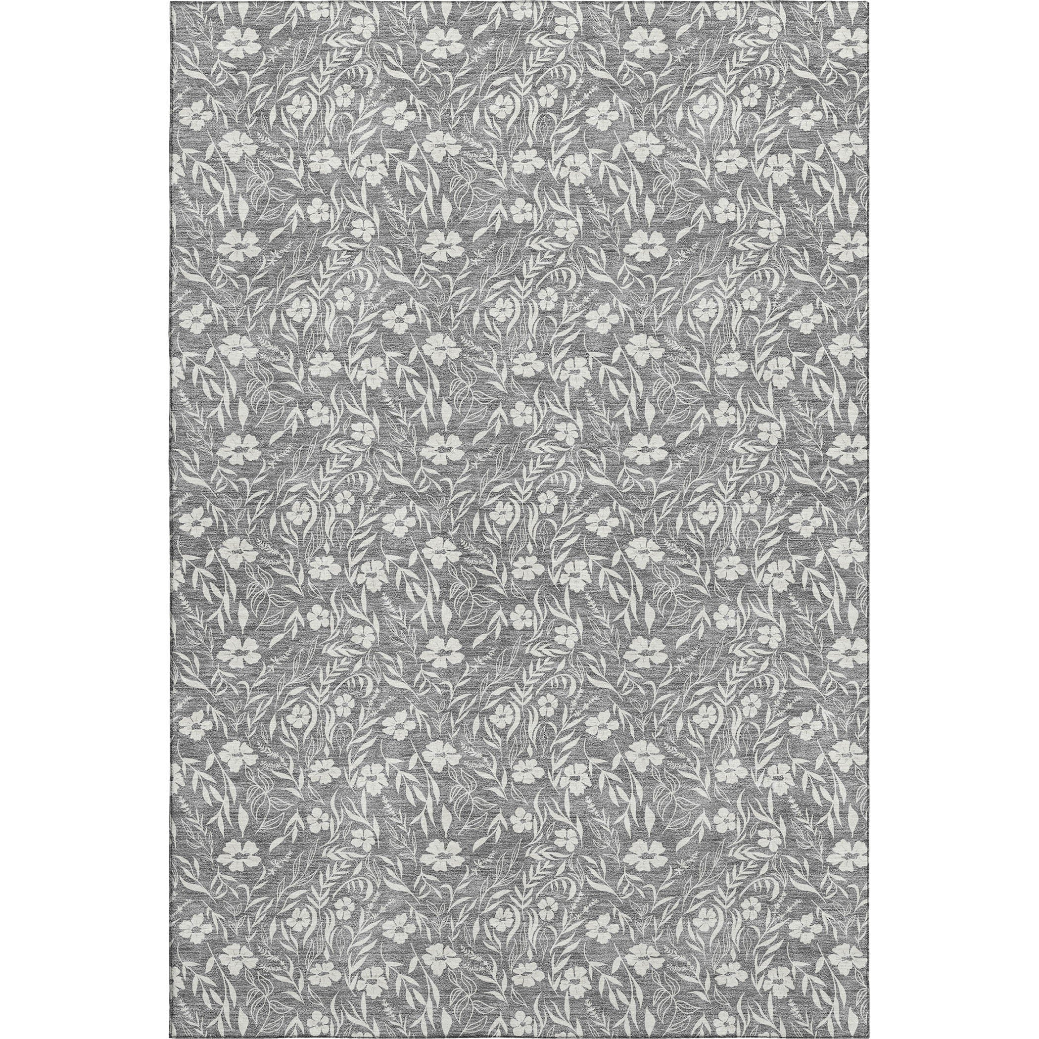 Luxury Washable Indoor/Outdoor Transitional SE4 Gray Rug 2'6" x 3'10" #shape_Rectangle