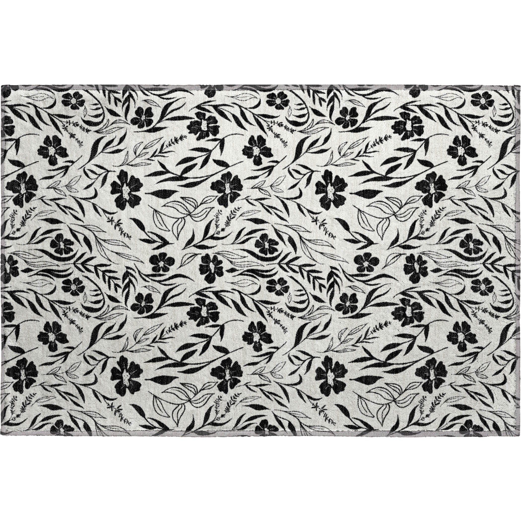Luxury Washable Indoor/Outdoor Transitional SE4 Ivory Rug 1'8" x 2'6" #shape_Rectangle