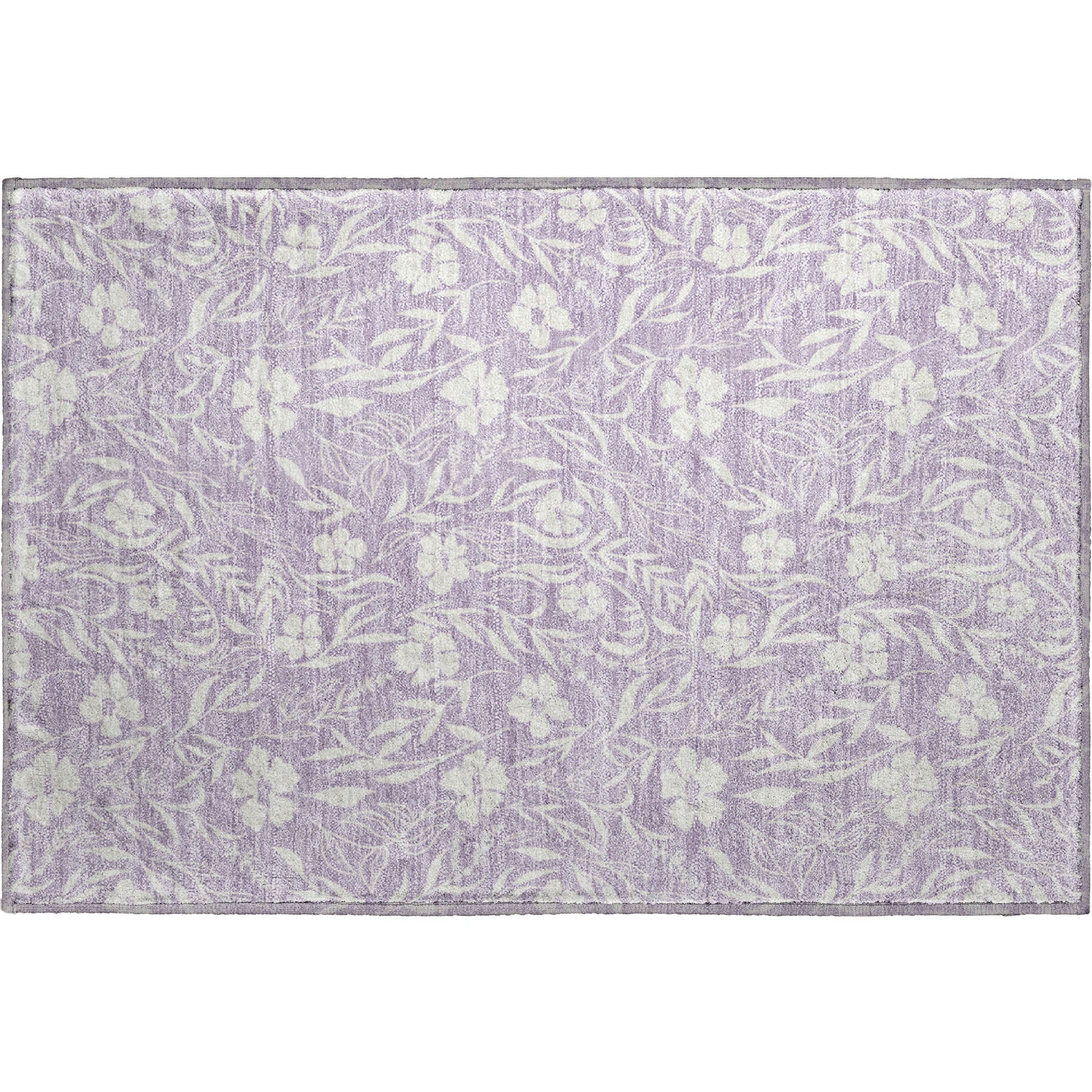 Luxury Washable Indoor/Outdoor Transitional SE4 Lavender Purple Rug 1'8" x 2'6" #shape_Rectangle