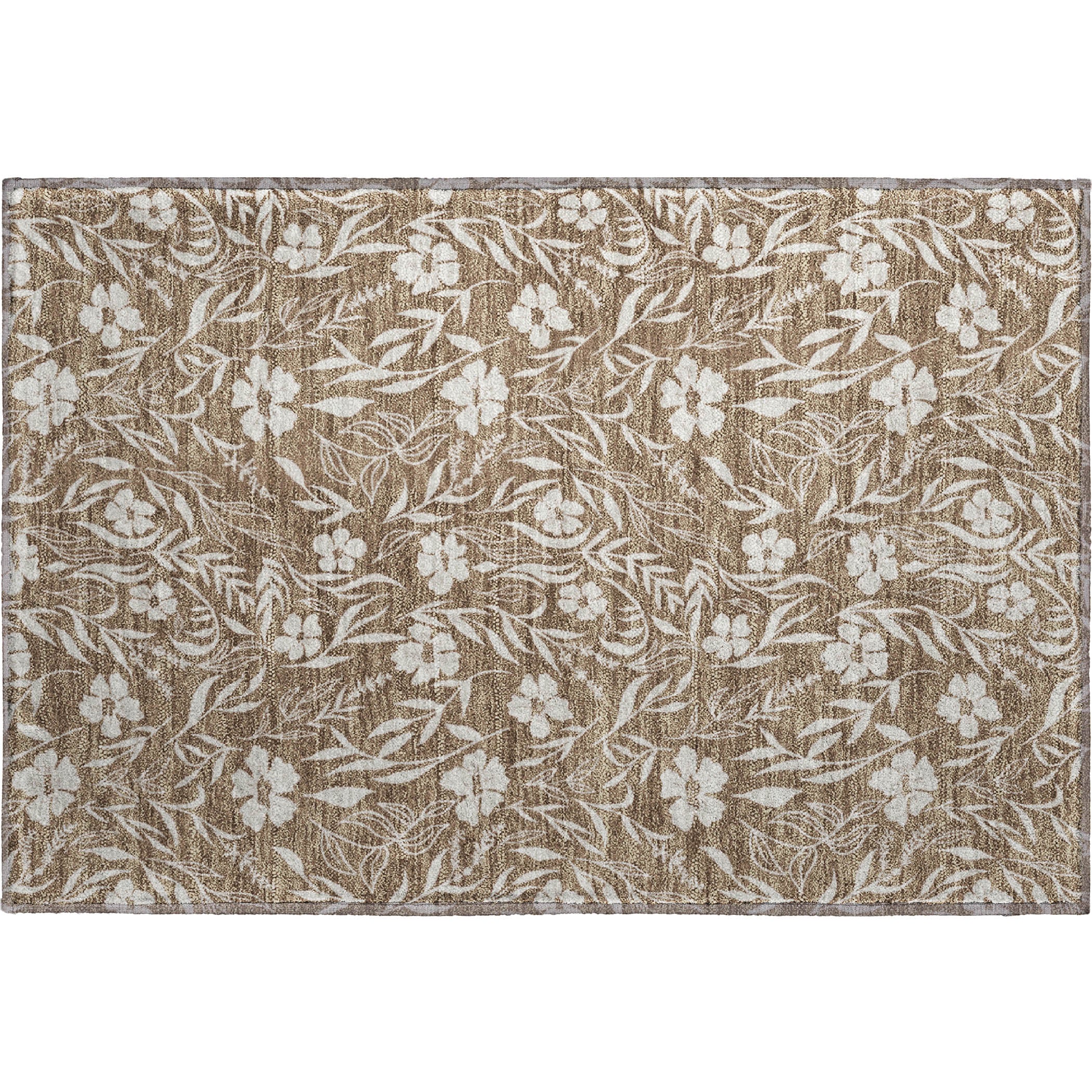 Luxury Washable Indoor/Outdoor Transitional SE4 Mocha Brown Rug 1'8" x 2'6" #shape_Rectangle