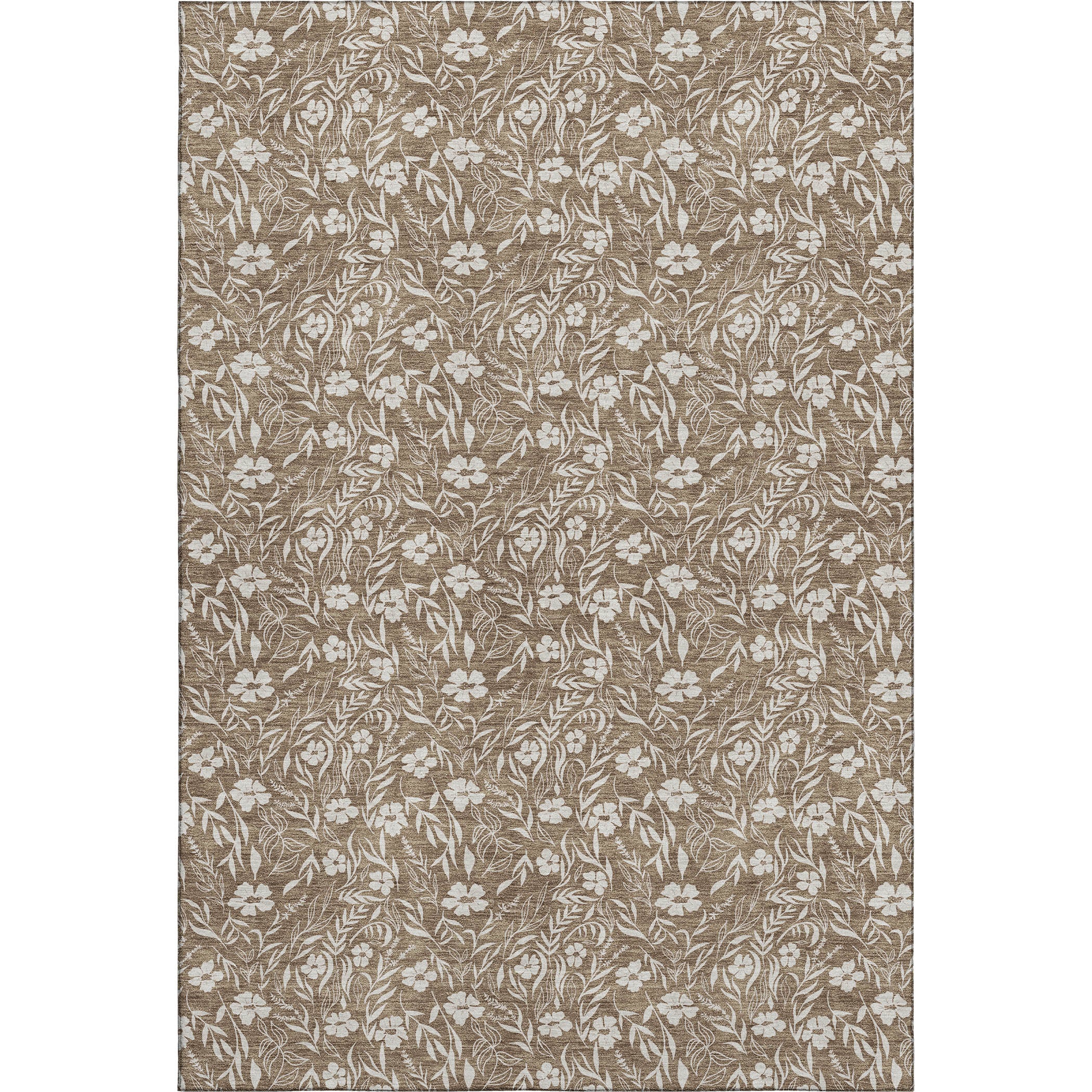Luxury Washable Indoor/Outdoor Transitional SE4 Mocha Brown Rug 2'6" x 3'10" #shape_Rectangle