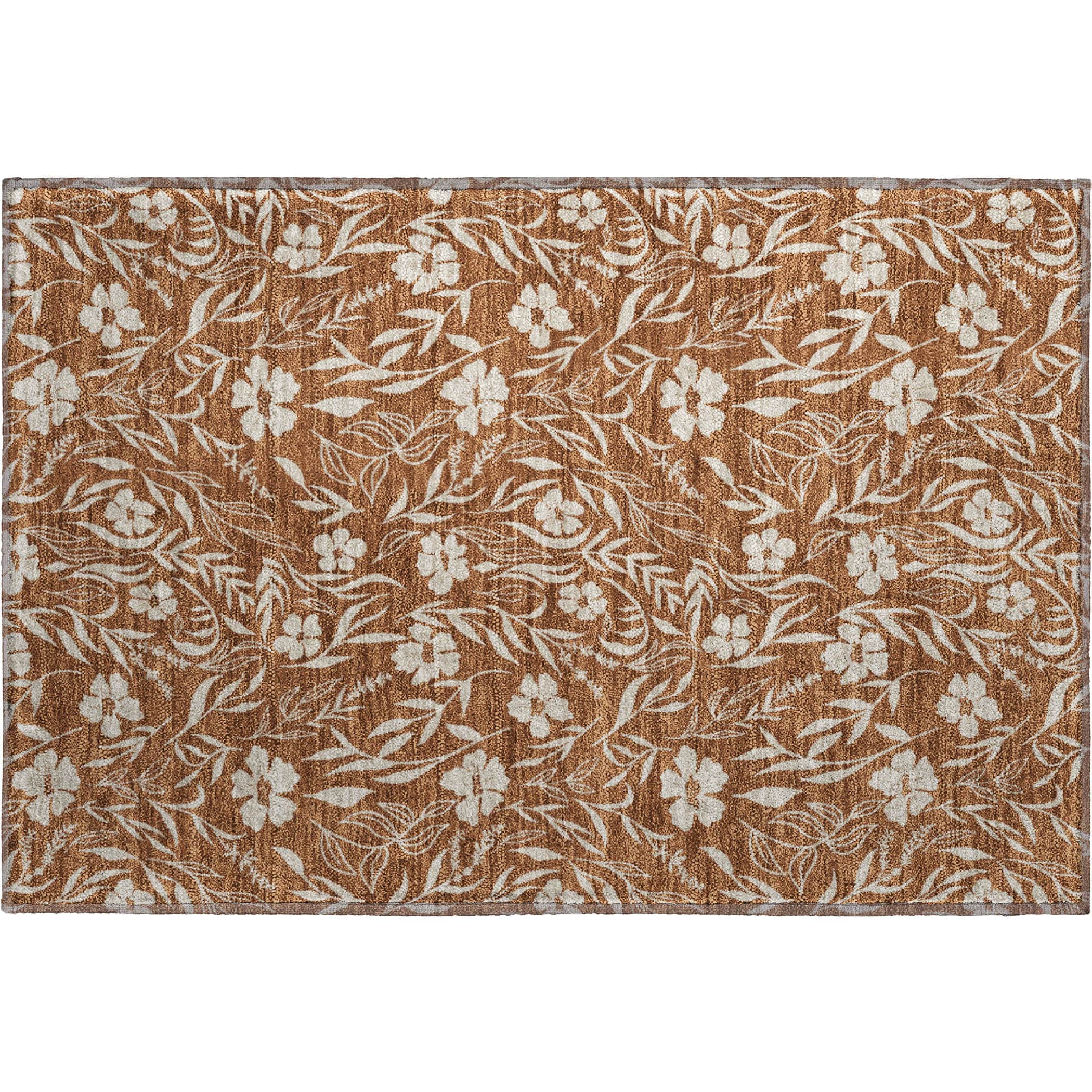 Luxury Washable Indoor/Outdoor Transitional SE4 Paprika Orange Rug 1'8" x 2'6" #shape_Rectangle