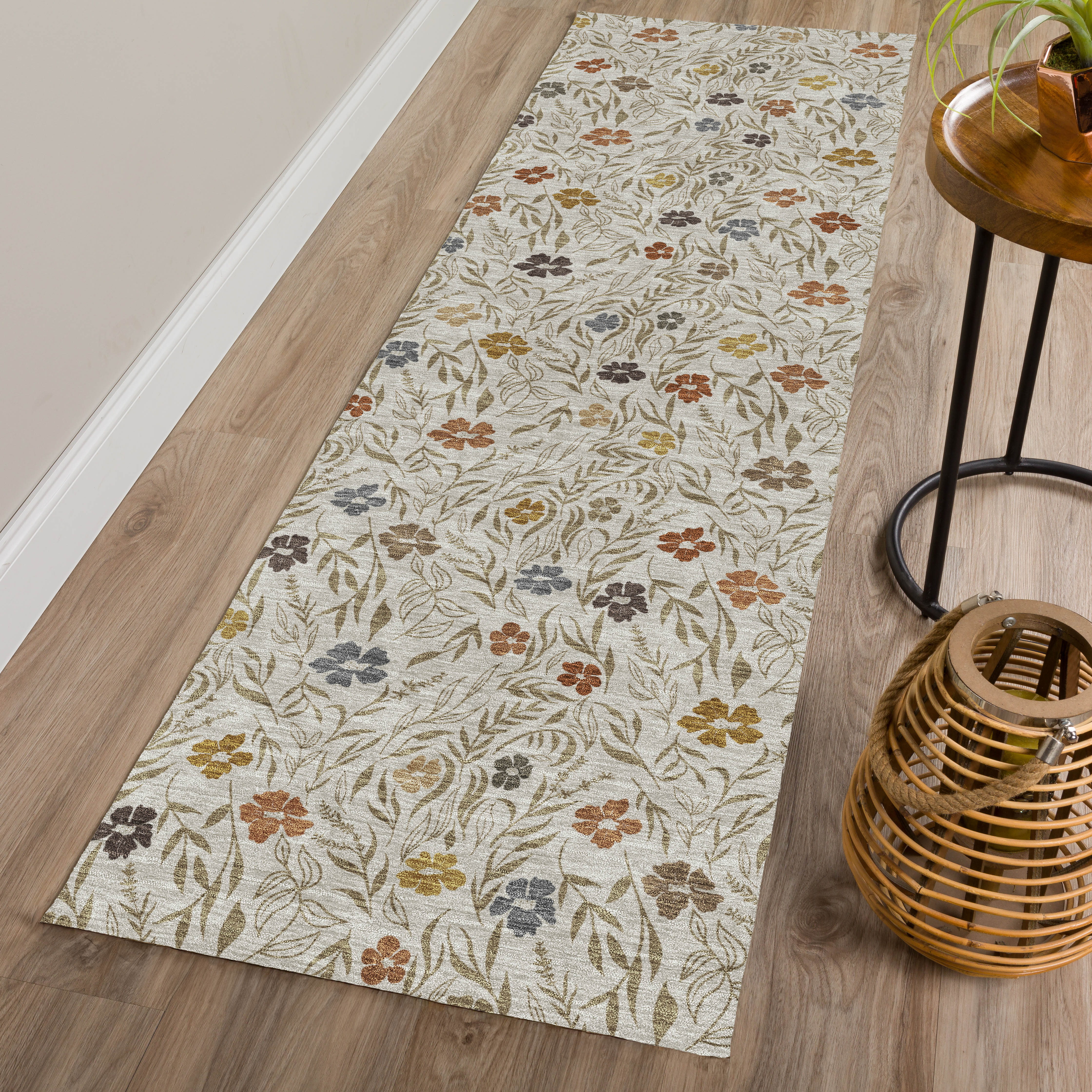 Luxury Washable Indoor/Outdoor Transitional SE4 Pearl Ivory Rug 2'3" x 7'6" #shape_Runner