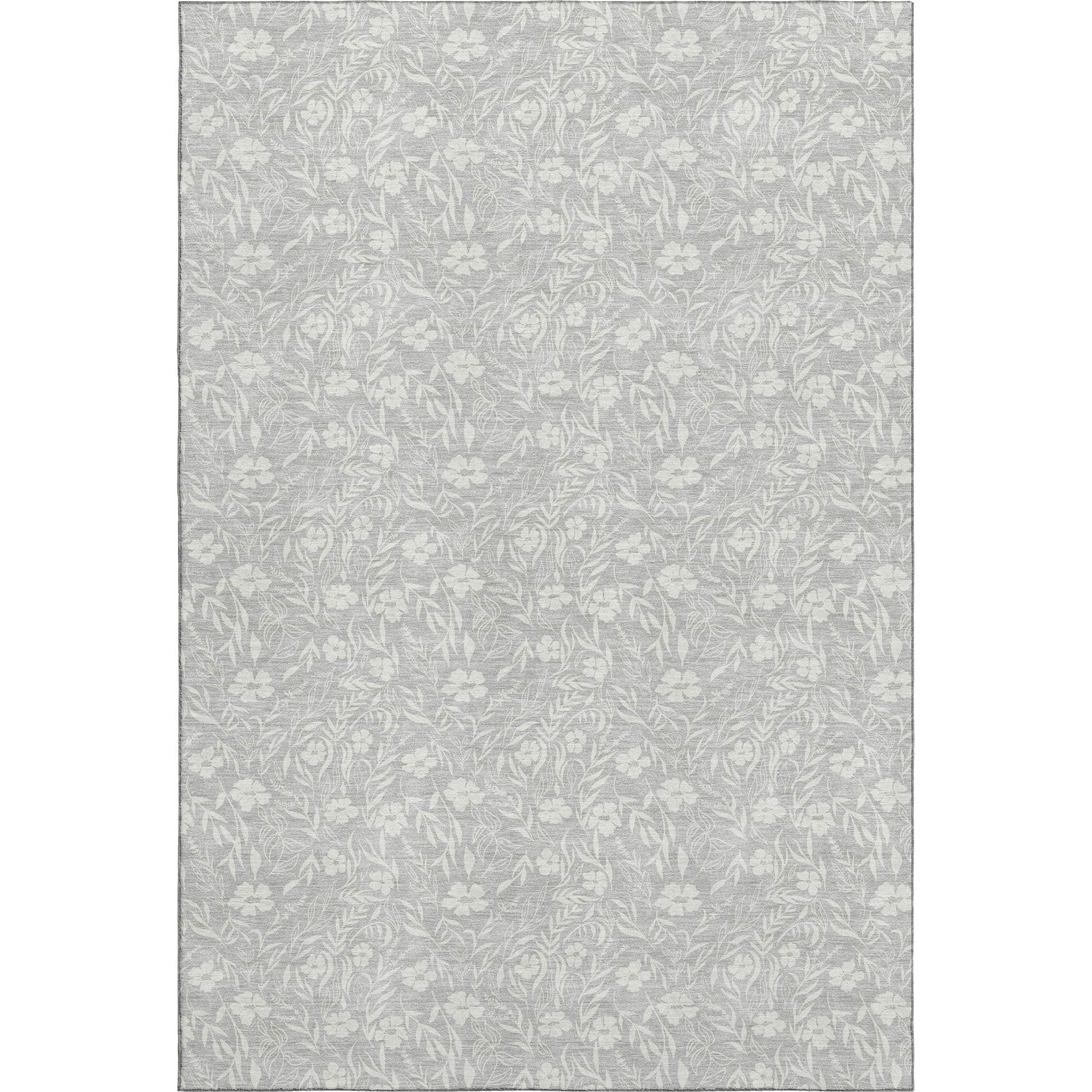 Luxury Washable Indoor/Outdoor Transitional SE4 Silver Gray Rug 2'6" x 3'10" #shape_Rectangle