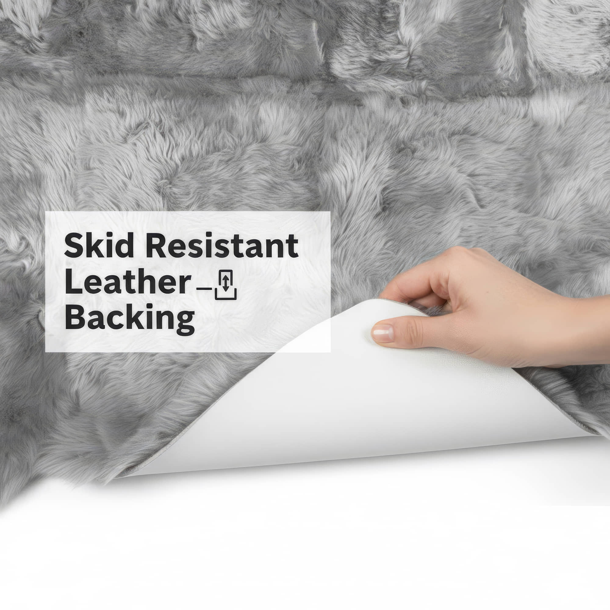 Natural Silver Gray Sheepskin Rug Shearling Fur Pelt - Ethically Sourced - Oeko Tex Certified