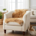 Natural Golden Brown Sheepskin Rug Shearling Fur Pelt - Ethically Sourced - Oeko Tex Certified