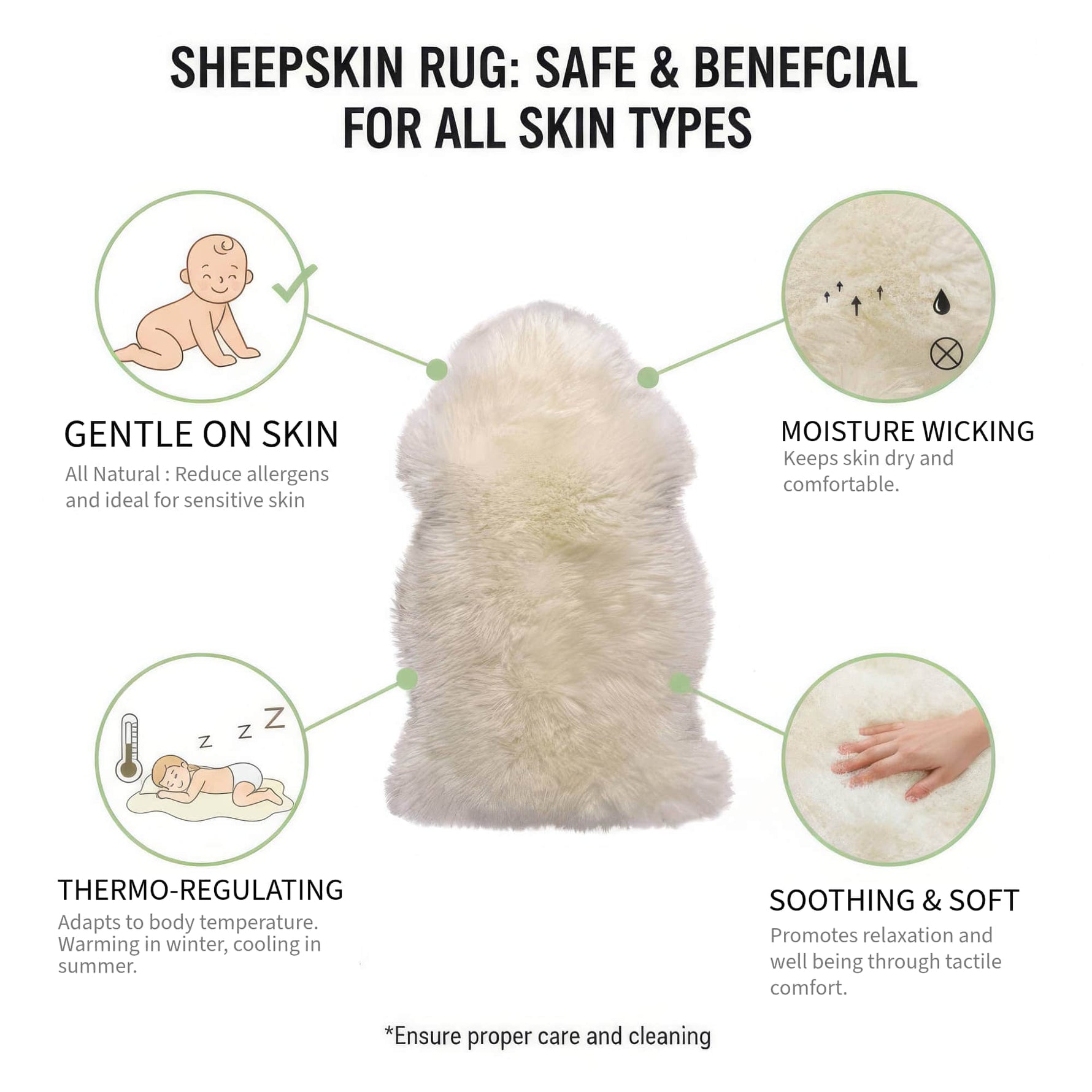 natural sheepskin rug white sheep rug #size_2' x 3'