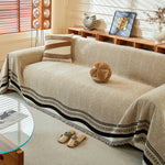 Reversible Herringbone Sofa Cover, 2-in-1 Classic British Throw Blanket for Couch