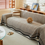 Reversible Herringbone Sofa Cover, 2-in-1 Classic British Throw Blanket for Couch