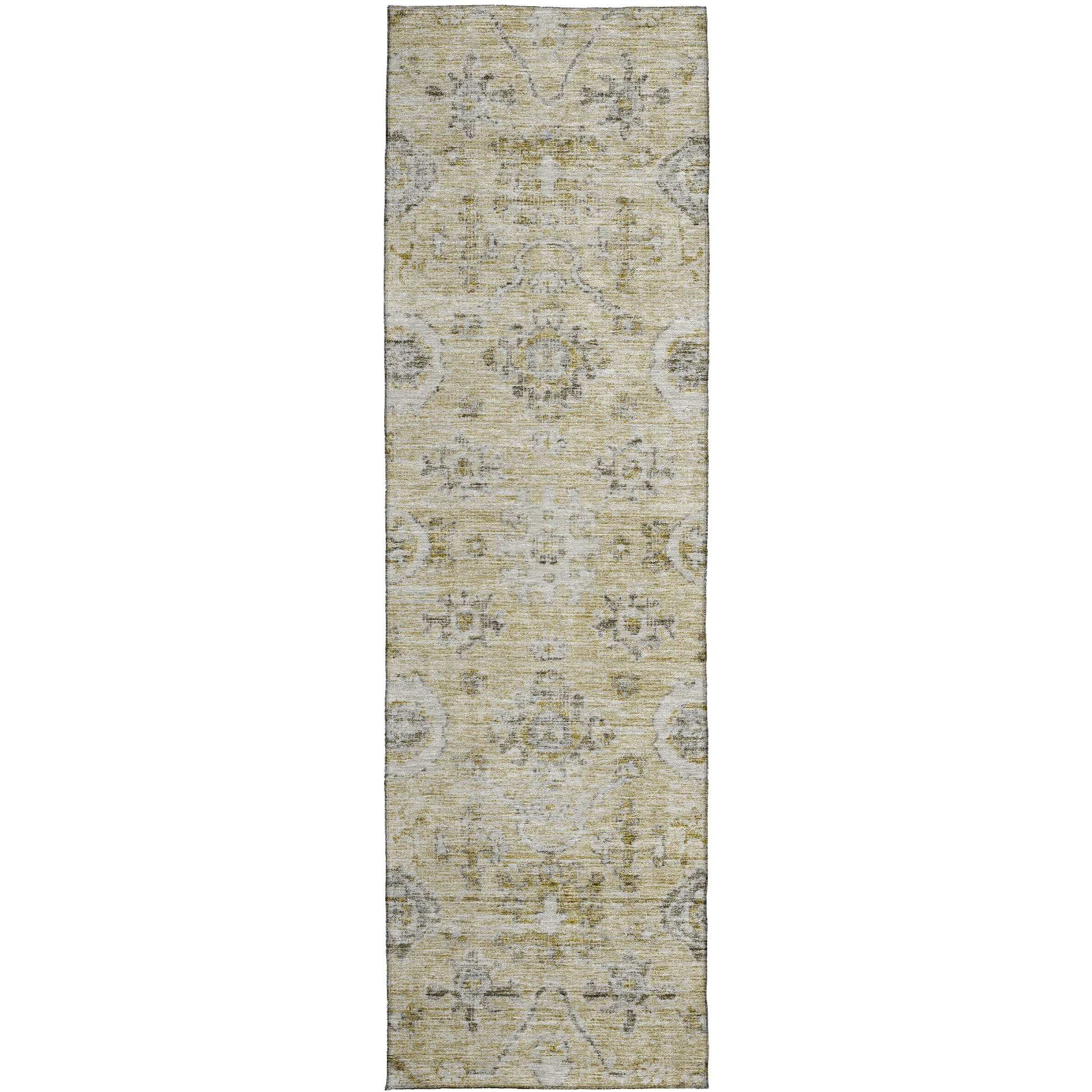 Luxury Washable Indoor/Outdoor traditional SL10 Beige Brown Rug 2'3" x 7'6" #shape_Runner