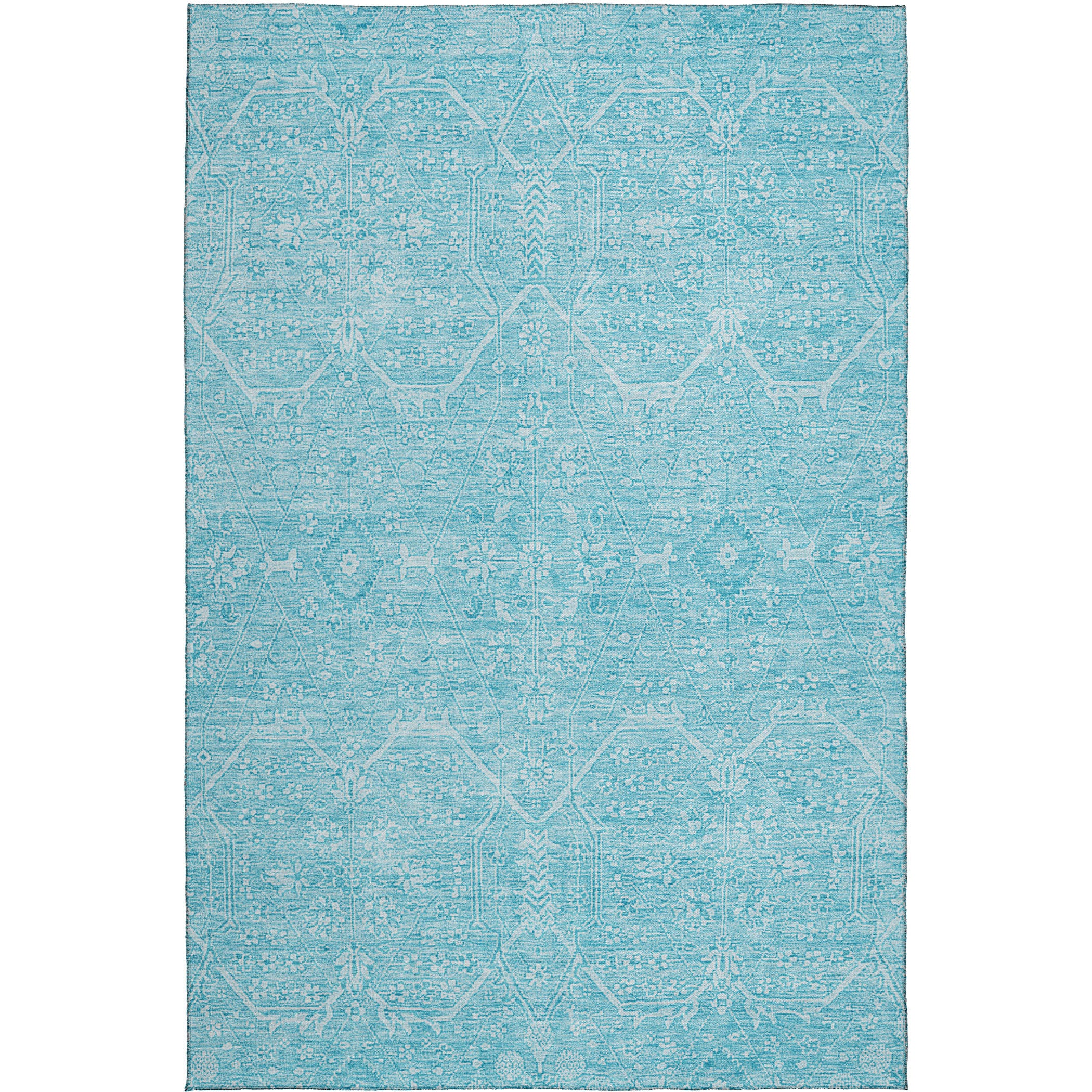 Luxury Washable Indoor/Outdoor transitional SL12 Sky Blue Rug 2'6" x 3'10" #shape_Rectangle