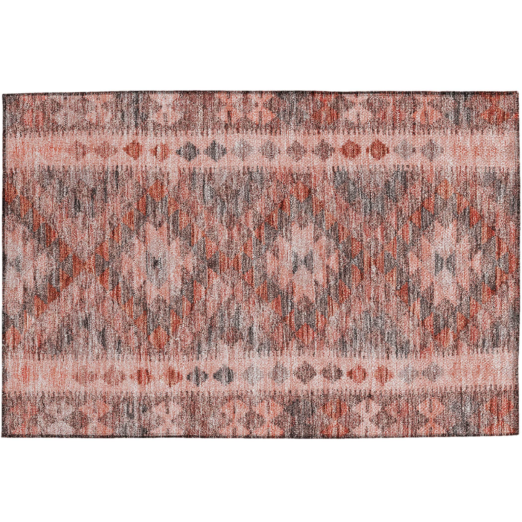 Luxury Washable Indoor/Outdoor transitional SL13 Terracotta Orange Rug 1'8" x 2'6" #shape_Rectangle