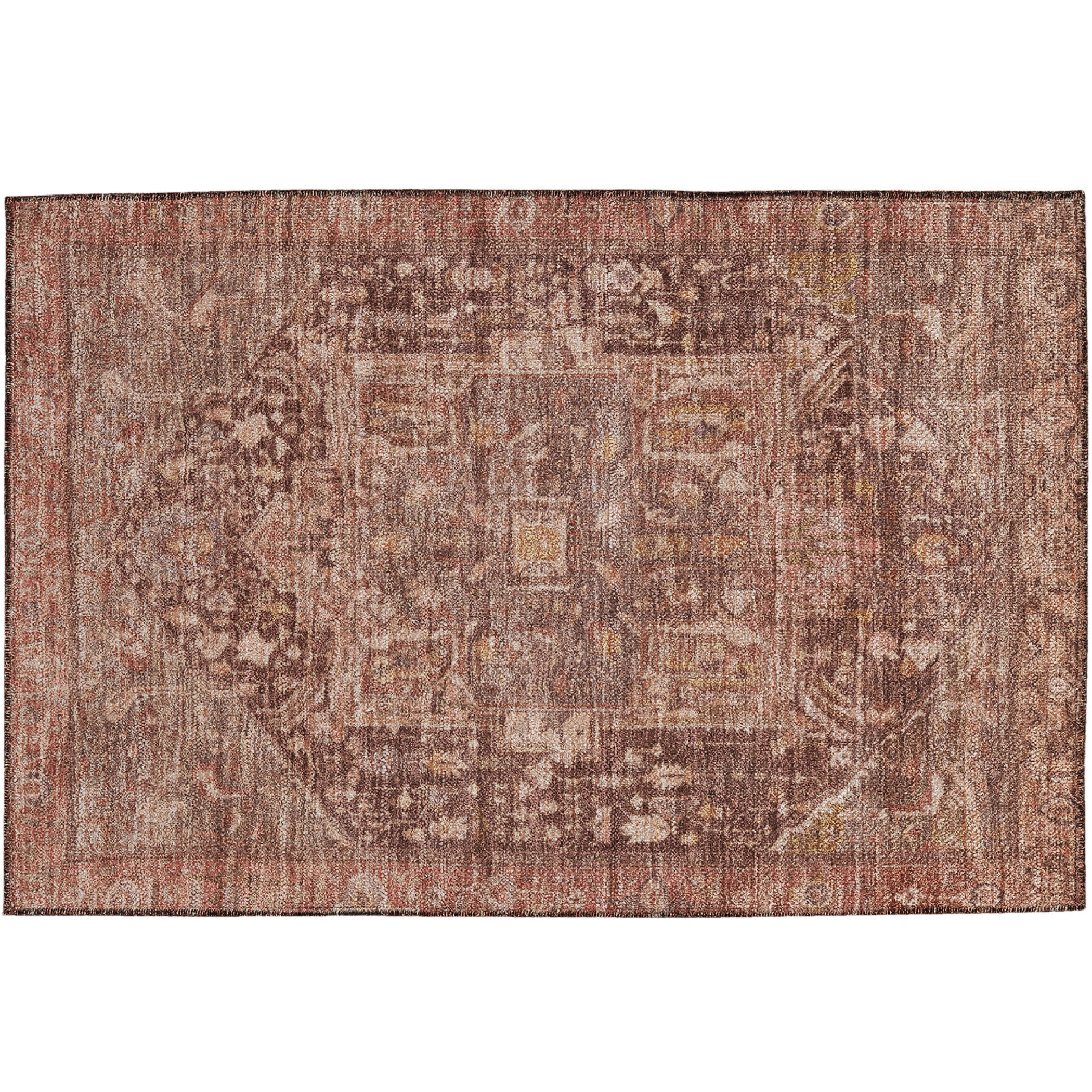 Luxury Washable Indoor/Outdoor traditional SL14 Burgundy Red Rug 1'8" x 2'6" #shape_Rectangle