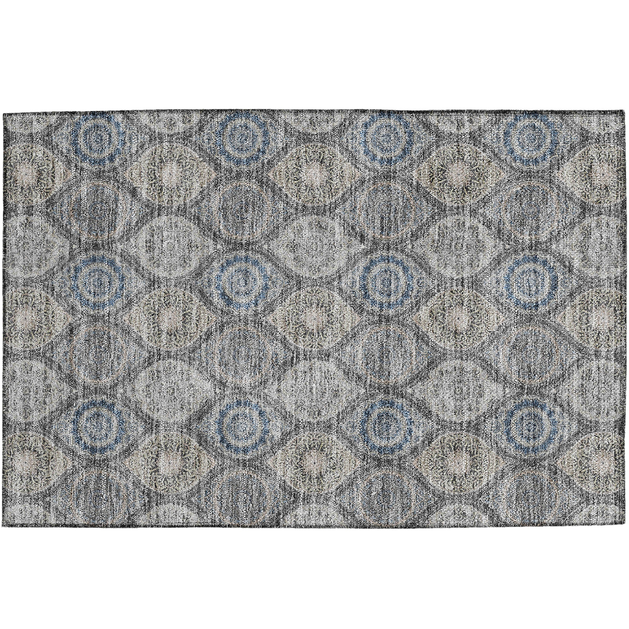 Luxury Washable Indoor/Outdoor transitional SL1 Gray Rug 1'8" x 2'6" #shape_Rectangle