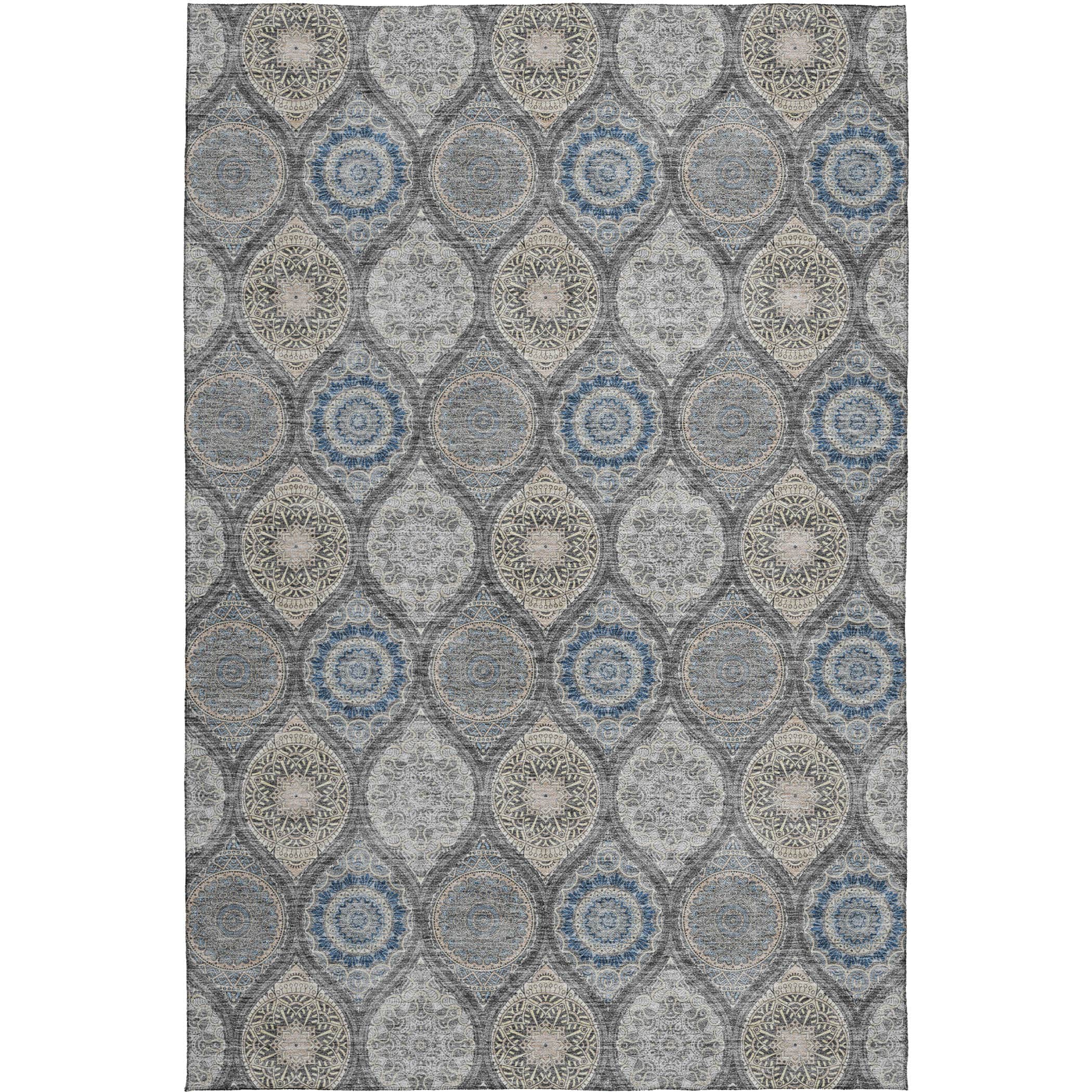 Luxury Washable Indoor/Outdoor transitional SL1 Gray Rug 2'6" x 3'10" #shape_Rectangle