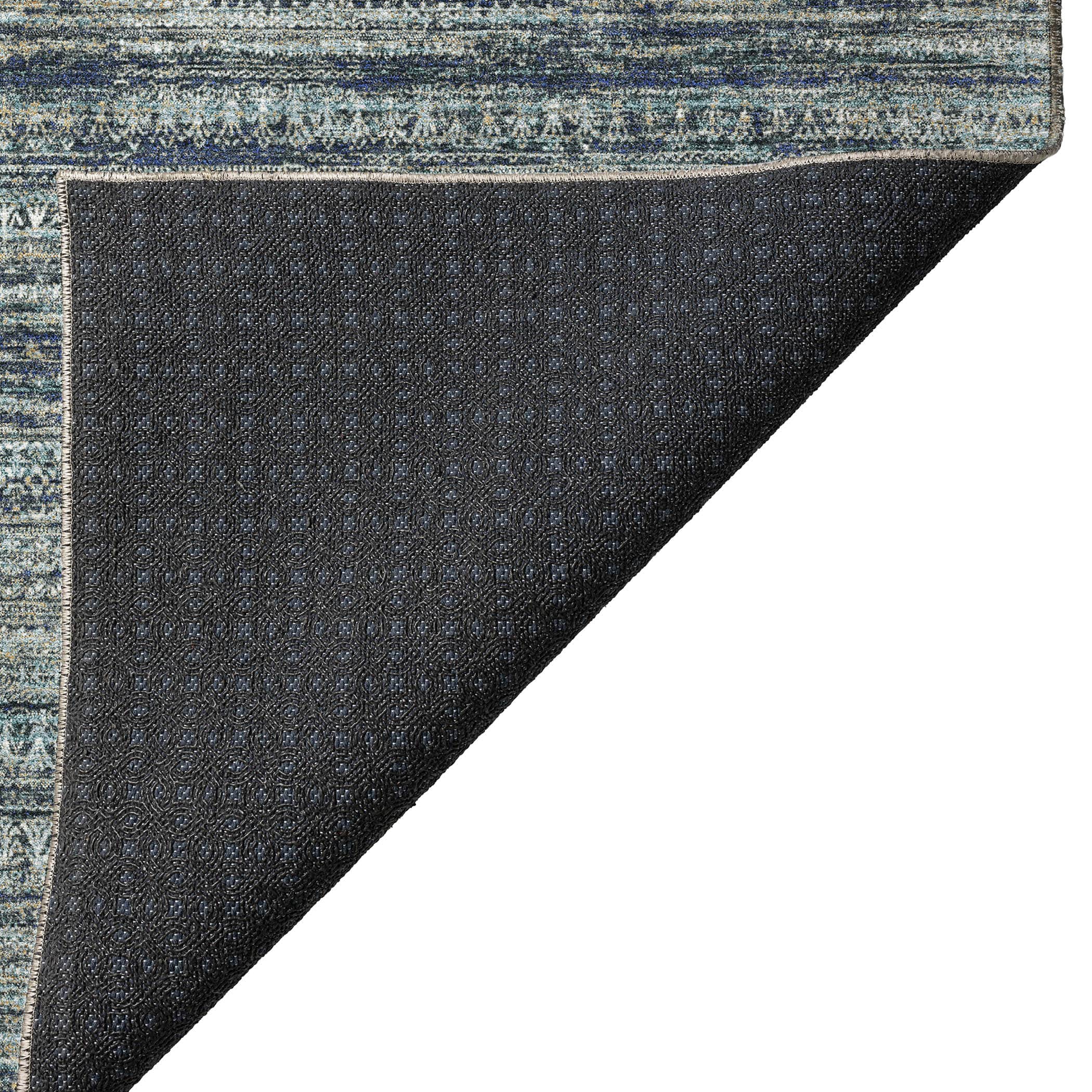 Luxury Washable Indoor/Outdoor transitional SL3 Teal Rug 1'8" x 2'6" #shape_Rectangle