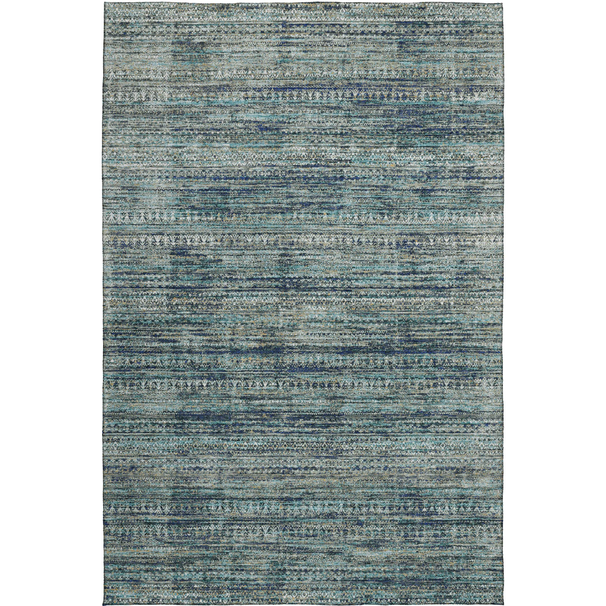 Luxury Washable Indoor/Outdoor transitional SL3 Teal Rug 2'6" x 3'10" #shape_Rectangle