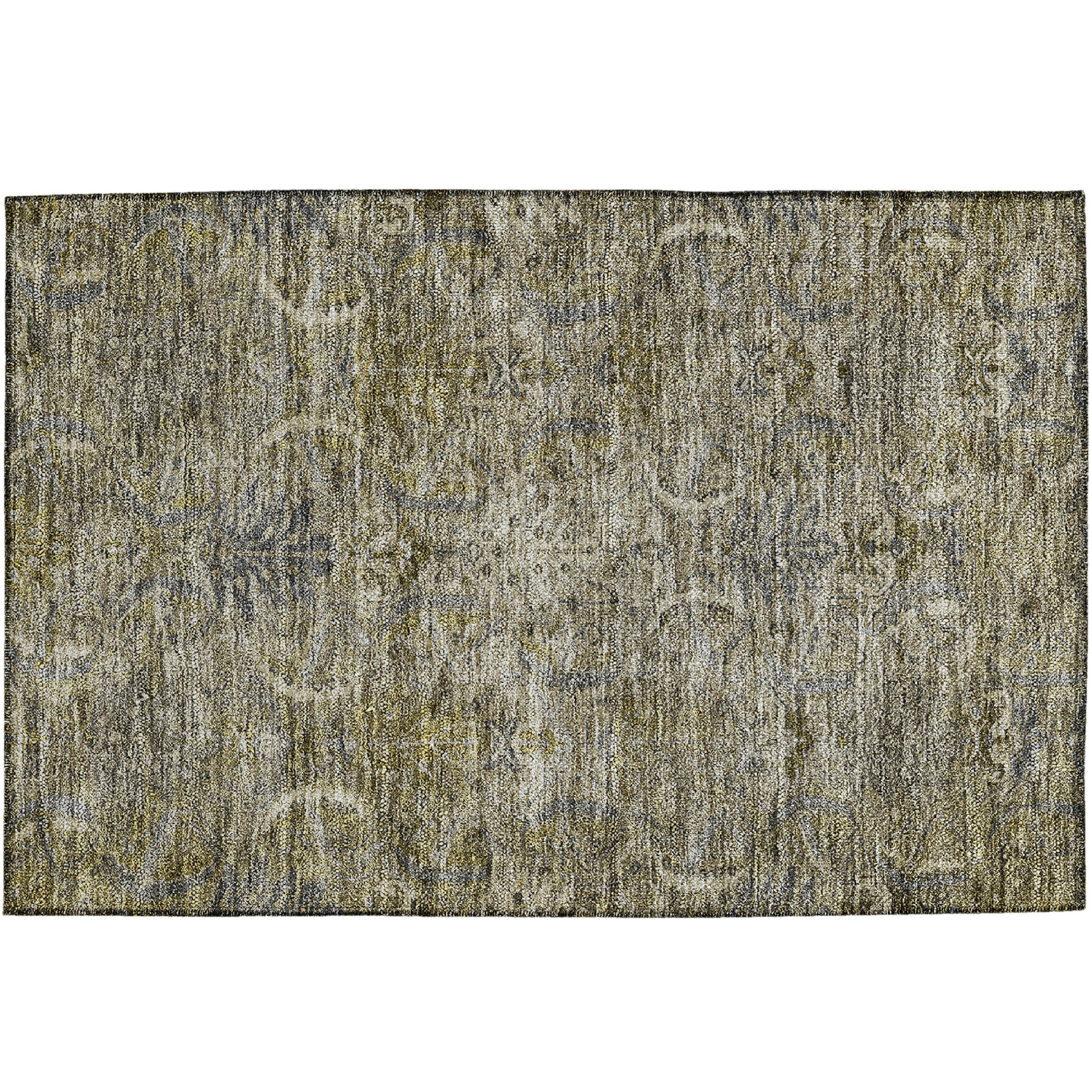 Luxury Washable Indoor/Outdoor transitional SL7 Taupe Brown Rug 1'8" x 2'6" #shape_Rectangle