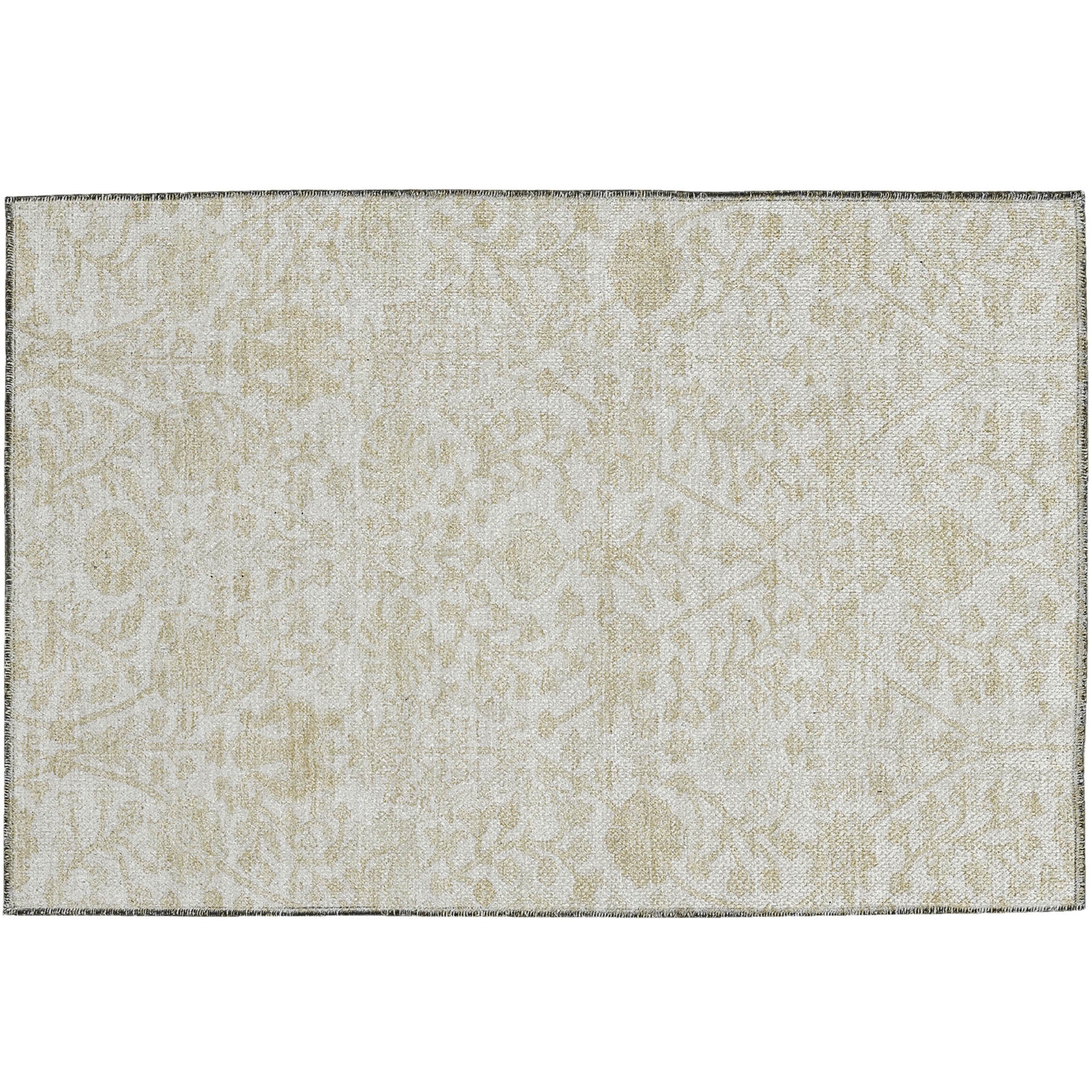 Luxury Washable Indoor/Outdoor transitional SL8 Ivory Rug 1'8" x 2'6" #shape_Rectangle