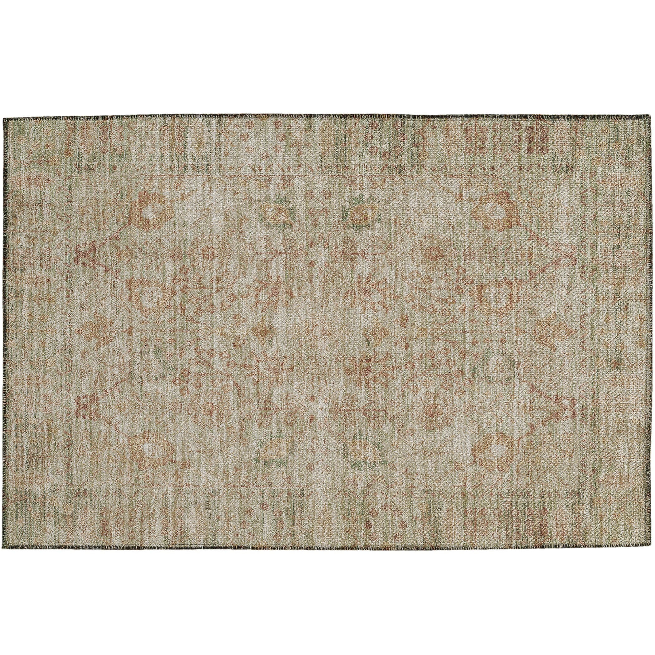 Luxury Washable Indoor/Outdoor traditional SL9 Beige Ivory Rug 1'8" x 2'6" #shape_Rectangle