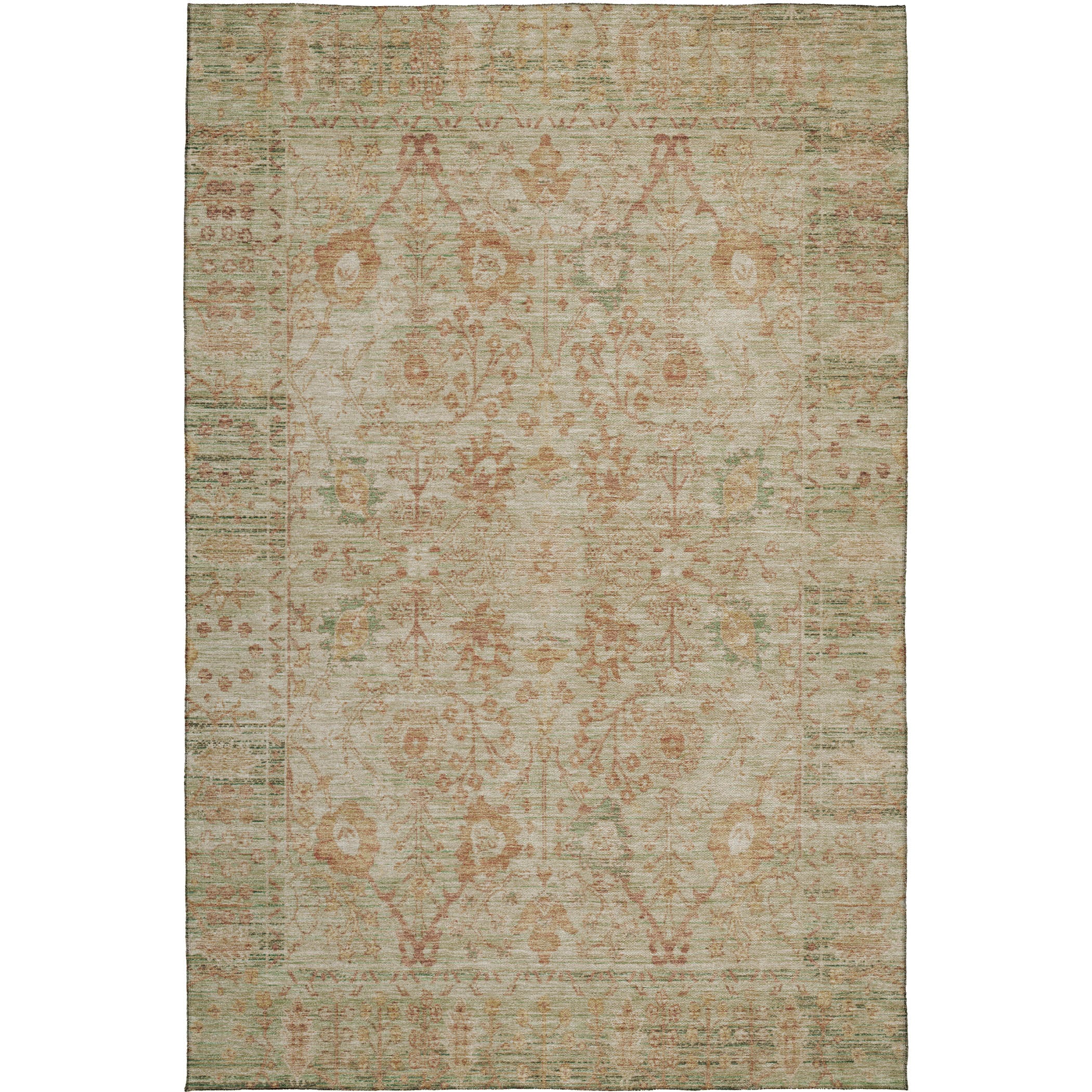 Luxury Washable Indoor/Outdoor traditional SL9 Beige Ivory Rug 2'6" x 3'10" #shape_Rectangle