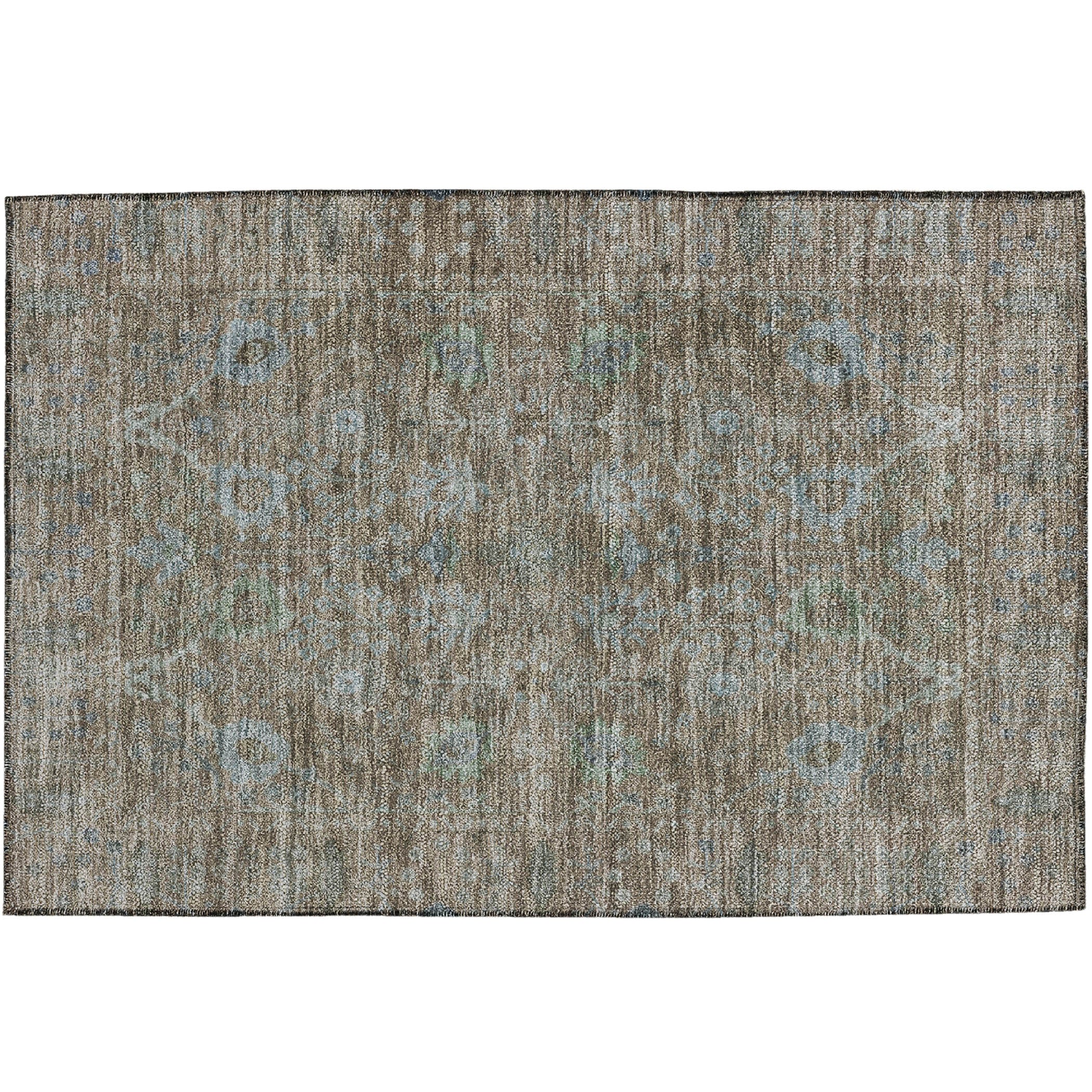 Luxury Washable Indoor/Outdoor traditional SL9 Brown Rug 1'8" x 2'6" #shape_Rectangle