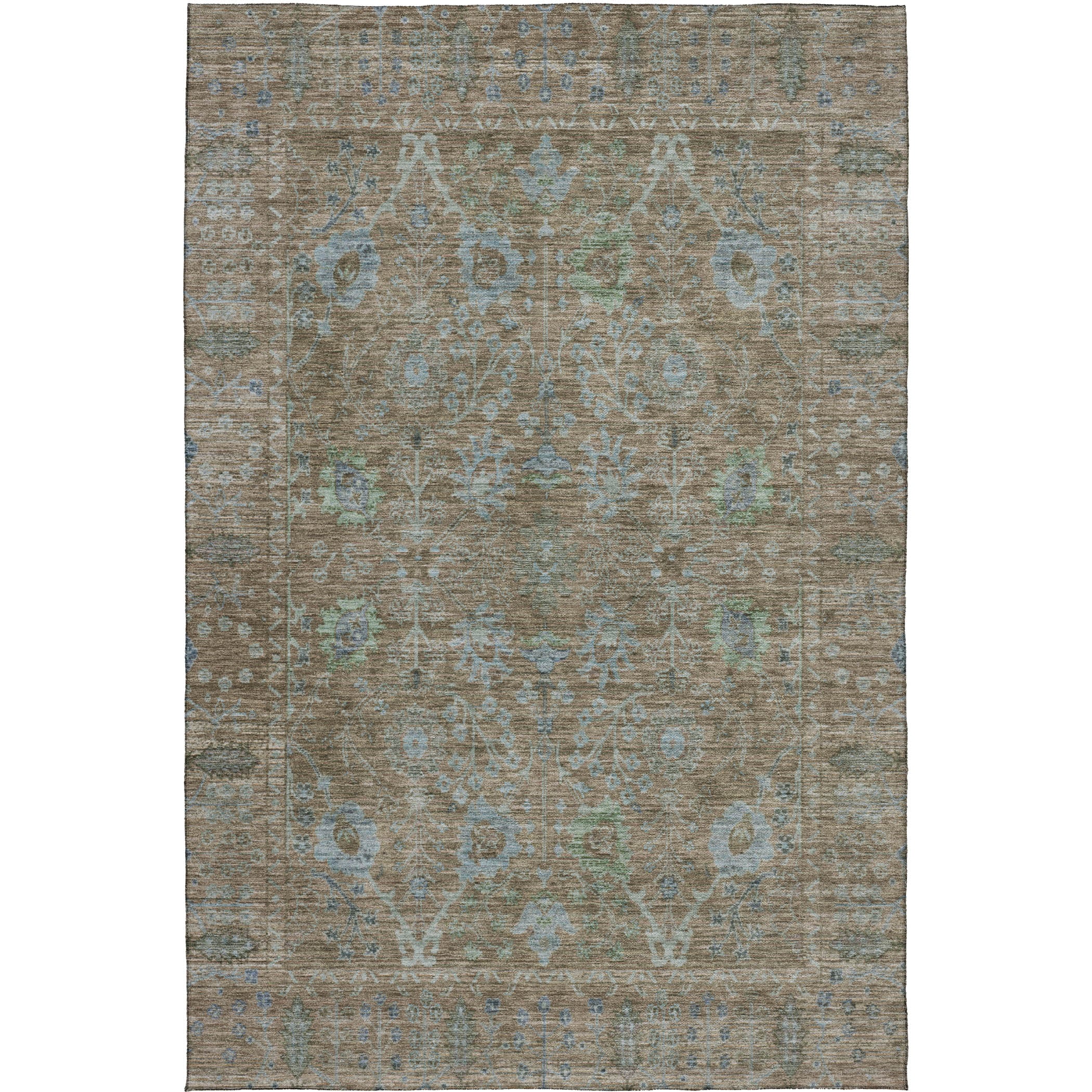 Luxury Washable Indoor/Outdoor traditional SL9 Brown Rug 2'6" x 3'10" #shape_Rectangle