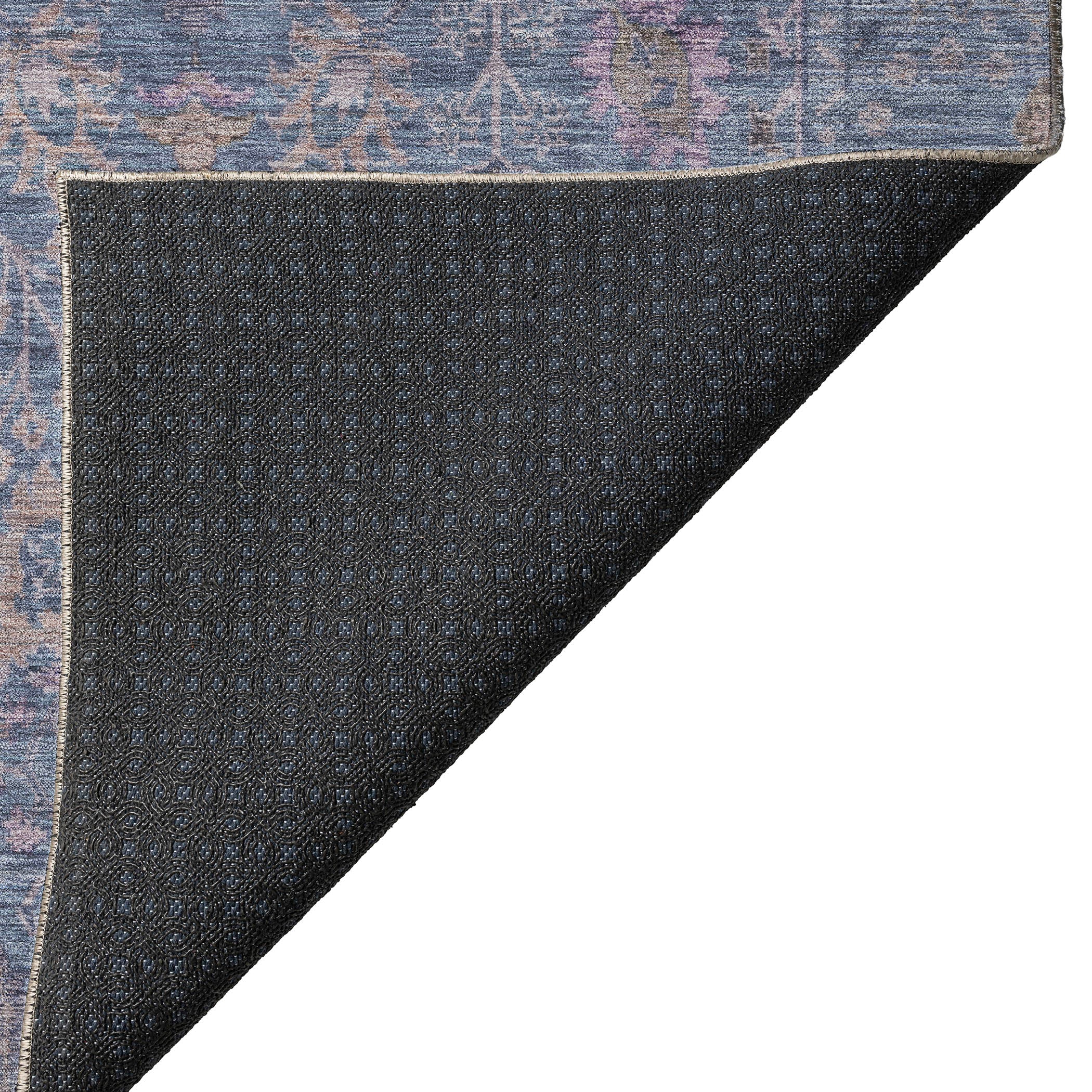Luxury Washable Indoor/Outdoor traditional SL9 Denim Blue Rug 1'8" x 2'6" #shape_Rectangle