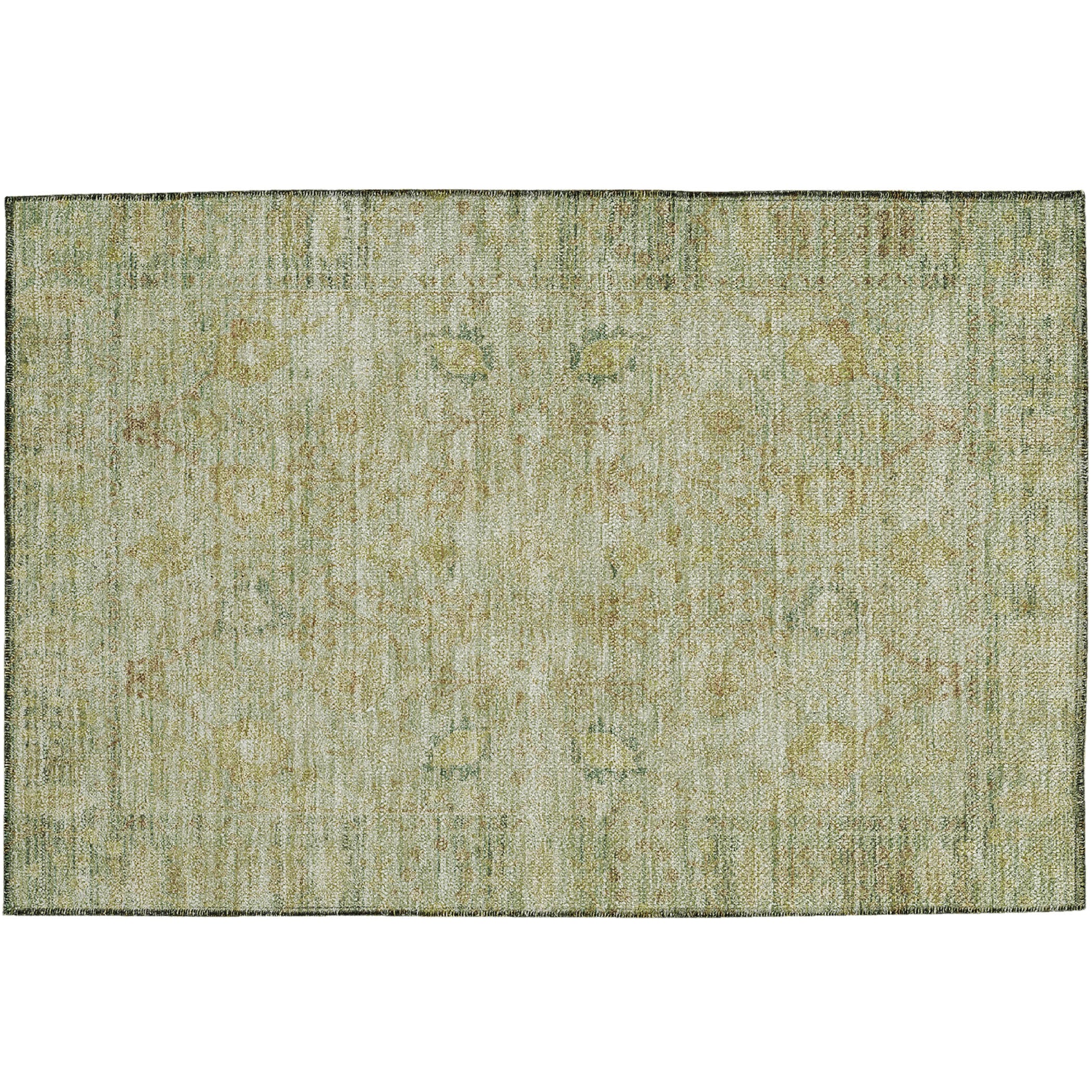 Luxury Washable Indoor/Outdoor traditional SL9 Sage Green Rug 1'8" x 2'6" #shape_Rectangle