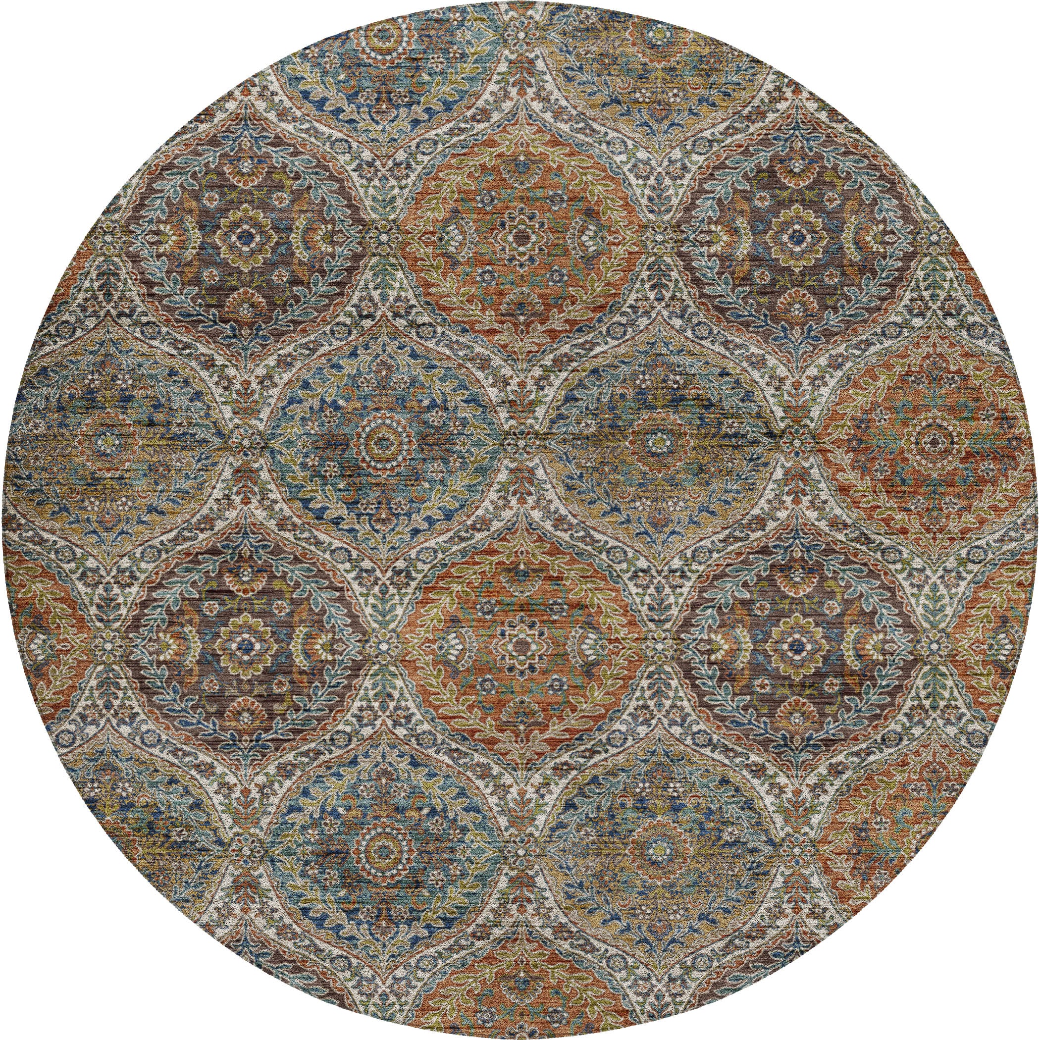 Indoor/Outdoor Transitional SR12 Multi Rug 8' x 8' #shape_Round