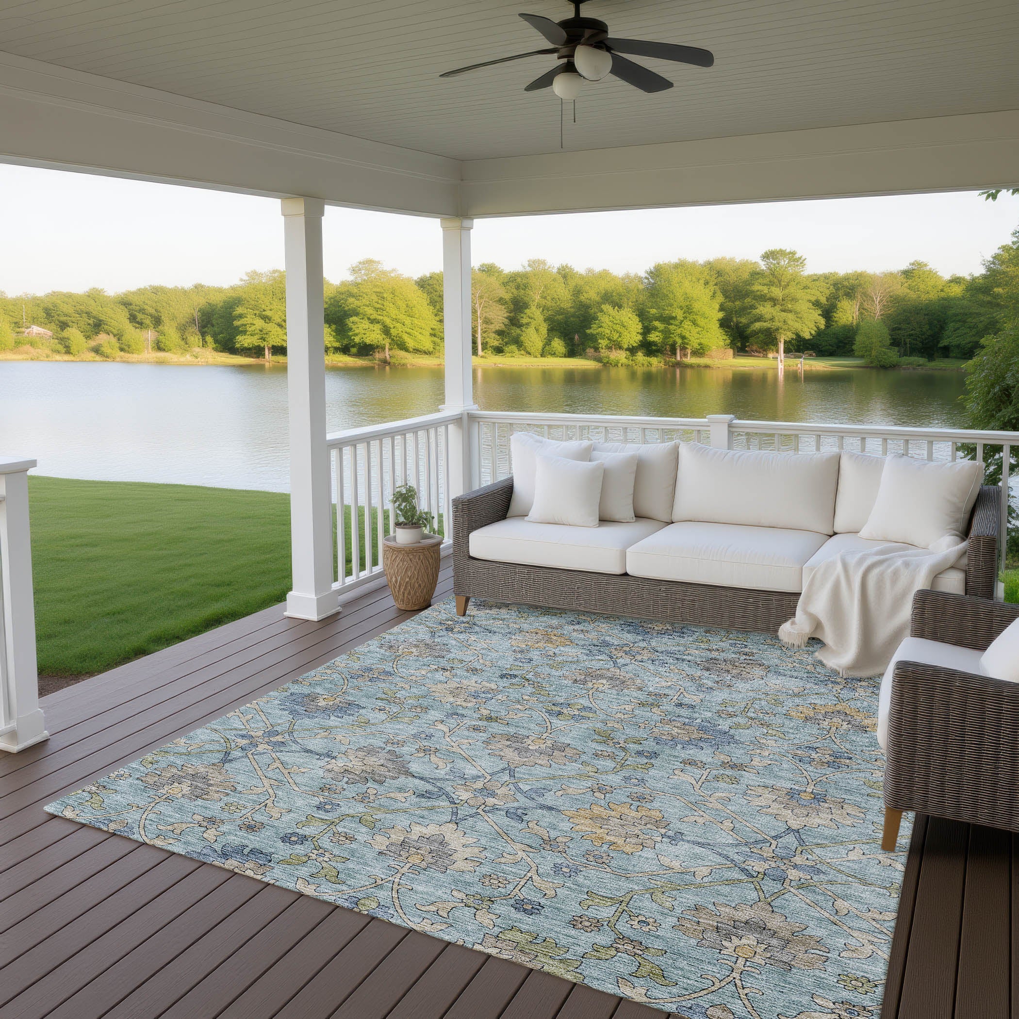 Indoor/Outdoor Transitional SR1 Denim Blue Rug 2'6" x 3'10" #shape_Rectangle