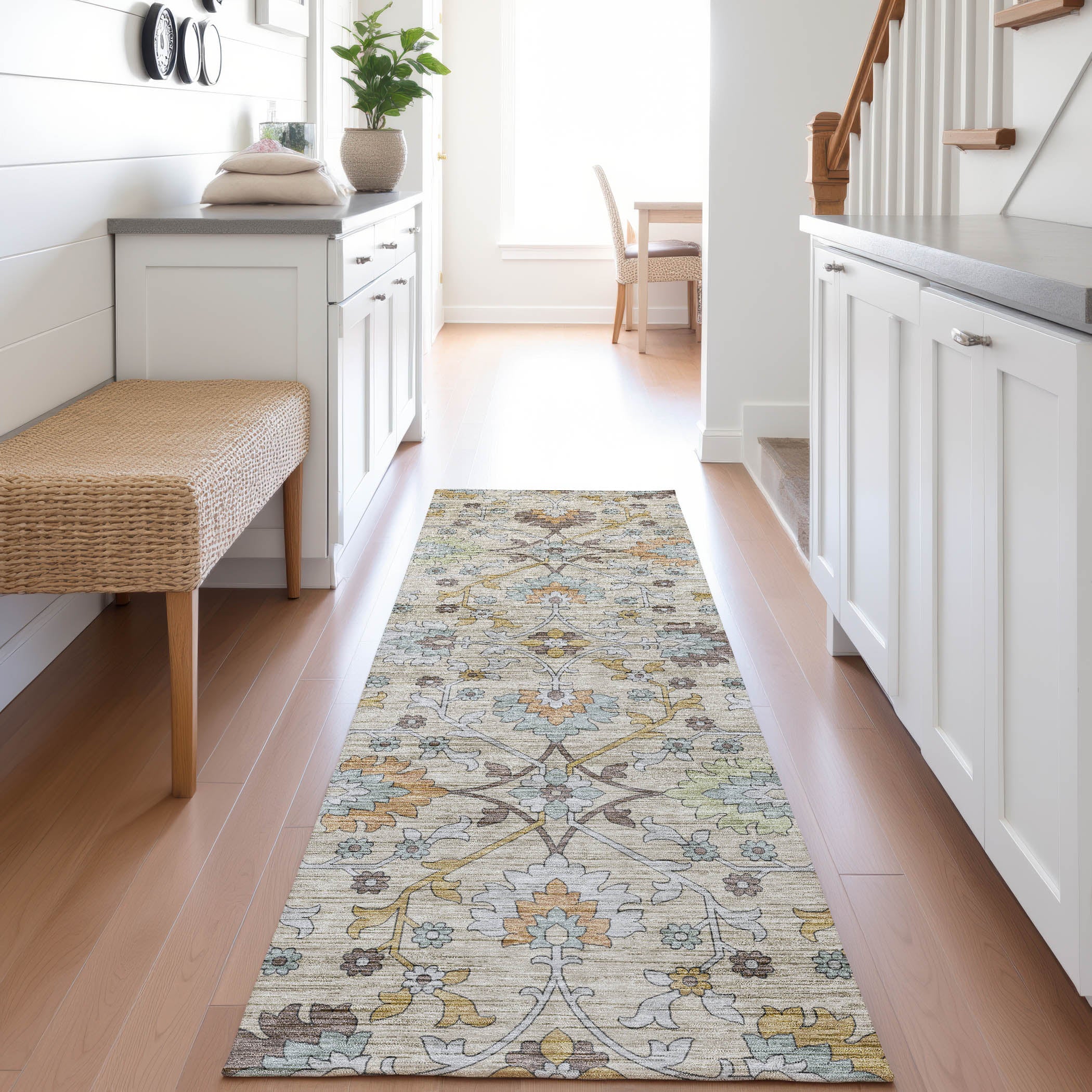 Indoor/Outdoor Transitional SR1 Flax Ivory Rug 2'3" x 7'6" #shape_Runner