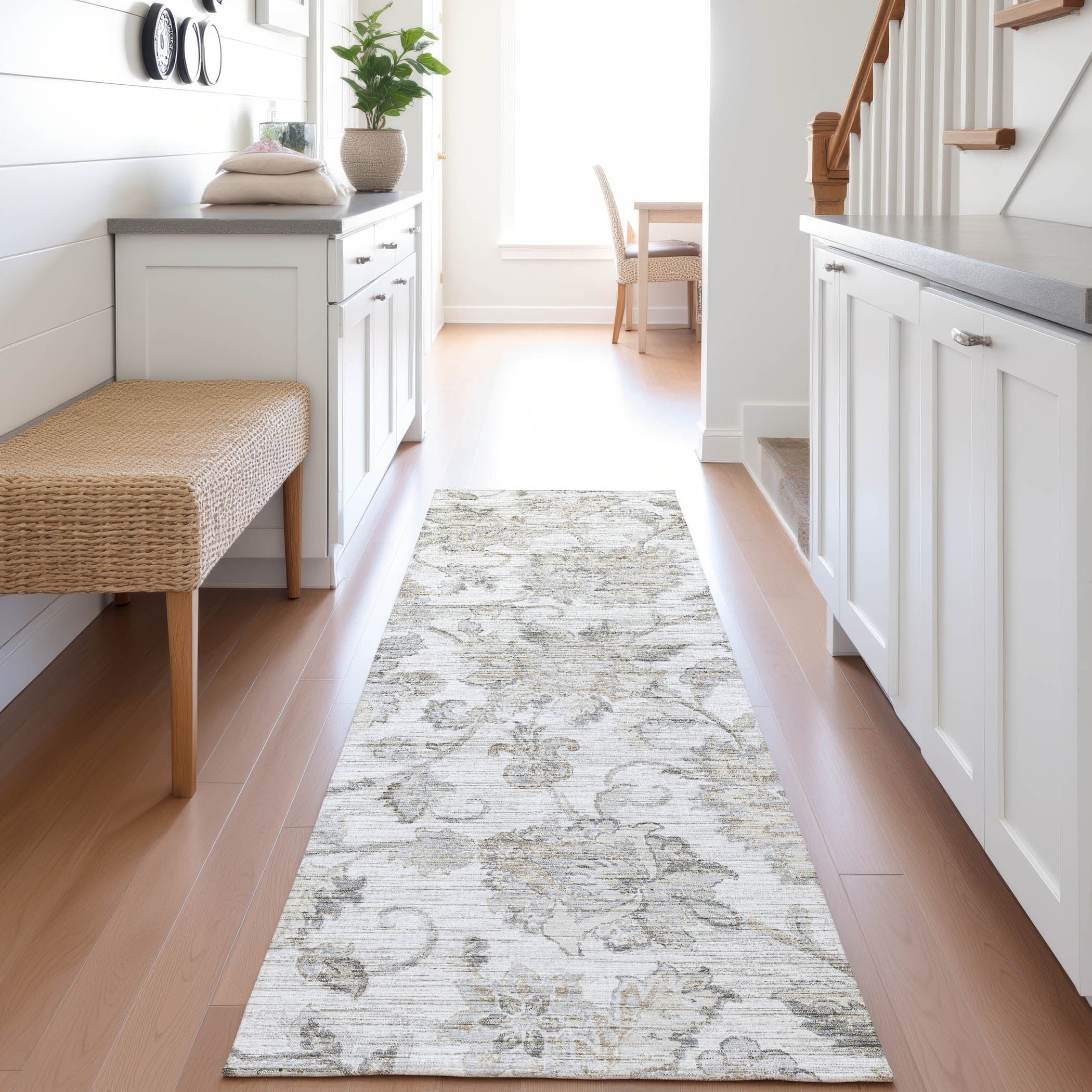 Indoor/Outdoor Transitional SR2 Linen Ivory Rug 2'3" x 7'6" #shape_Runner