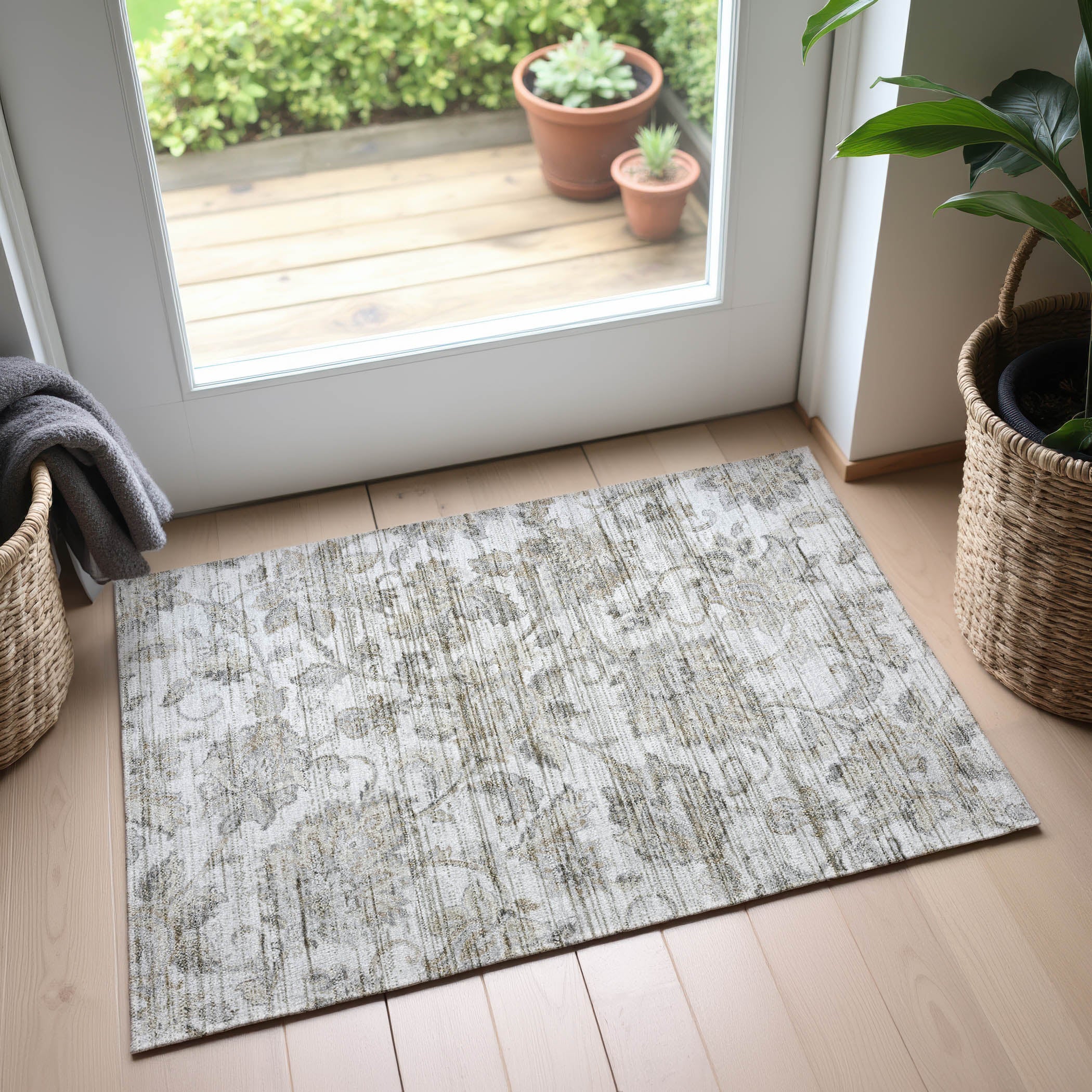 Indoor/Outdoor Transitional SR2 Linen Ivory Rug 1'8" x 2'6" #shape_Rectangle