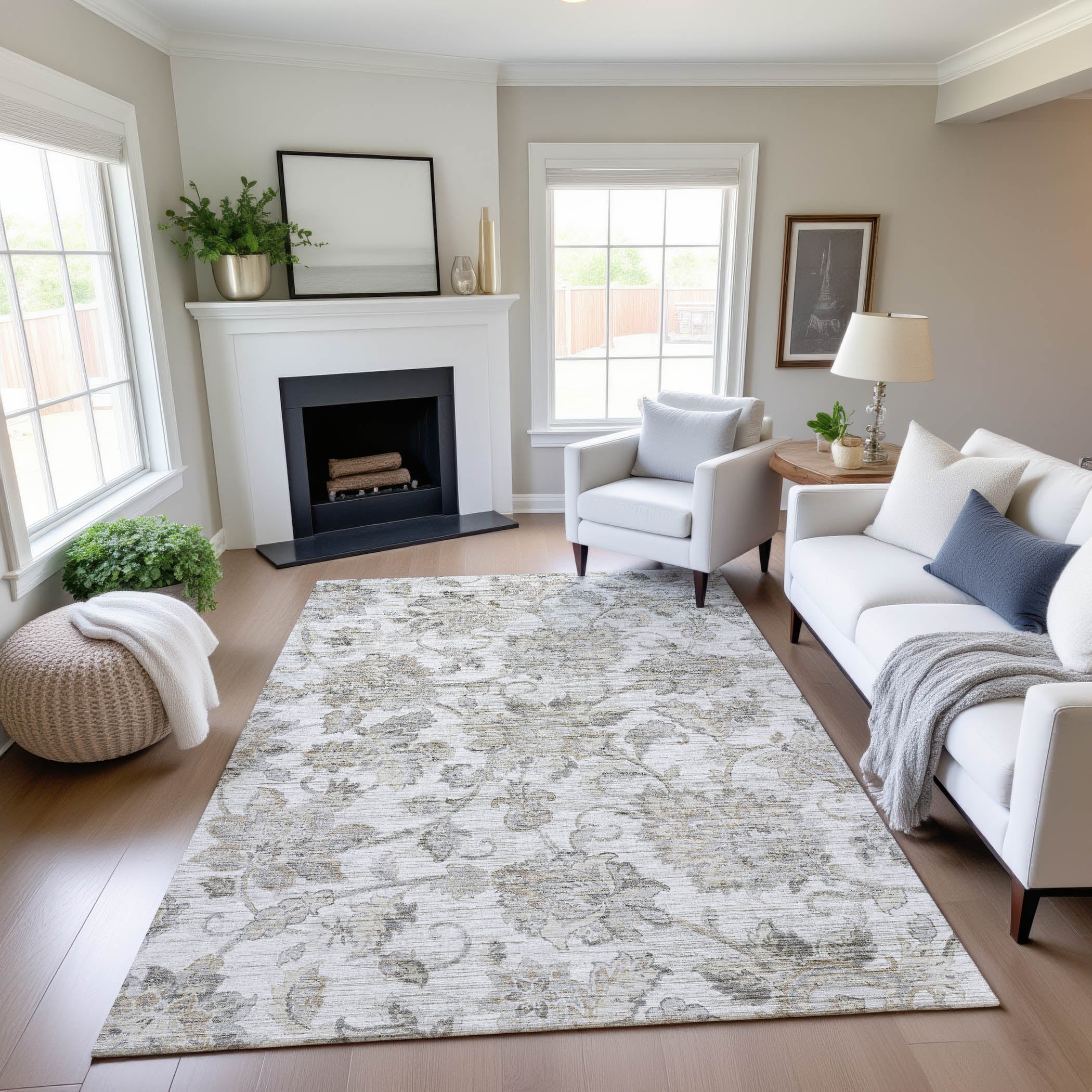 Indoor/Outdoor Transitional SR2 Linen Ivory Rug 2'6" x 3'10" #shape_Rectangle