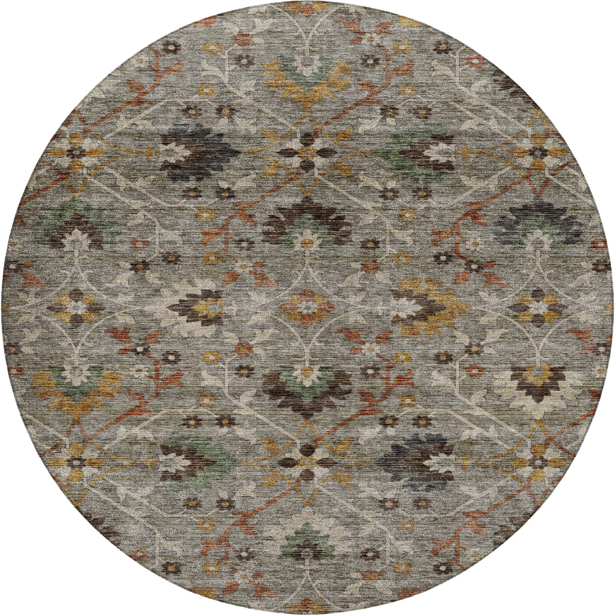 Indoor/Outdoor Transitional SR4 Pewter Gray Rug 8' x 8' #shape_Round