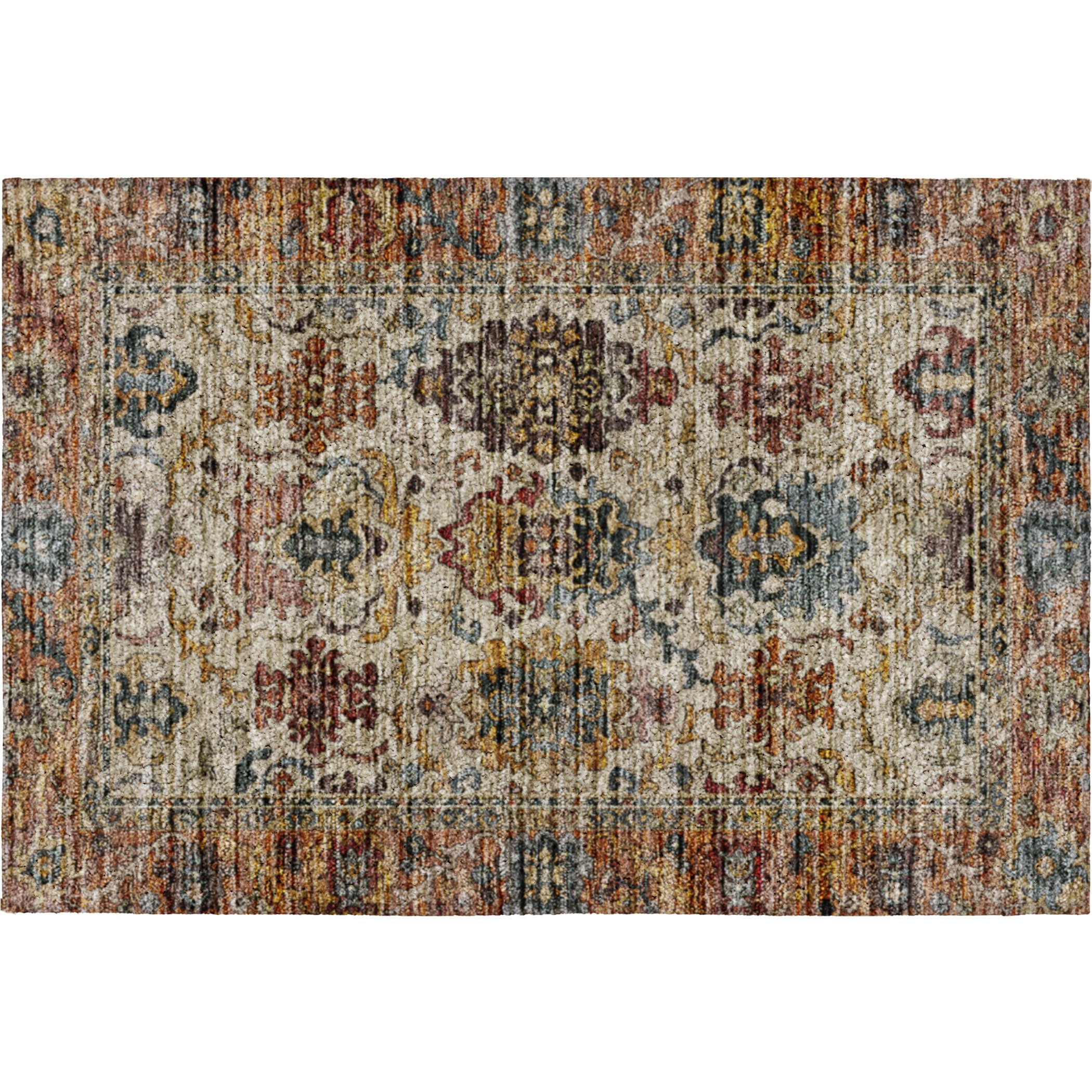 Indoor/Outdoor Traditional SR5 Copper Orange Rug 1'8" x 2'6" #shape_Rectangle