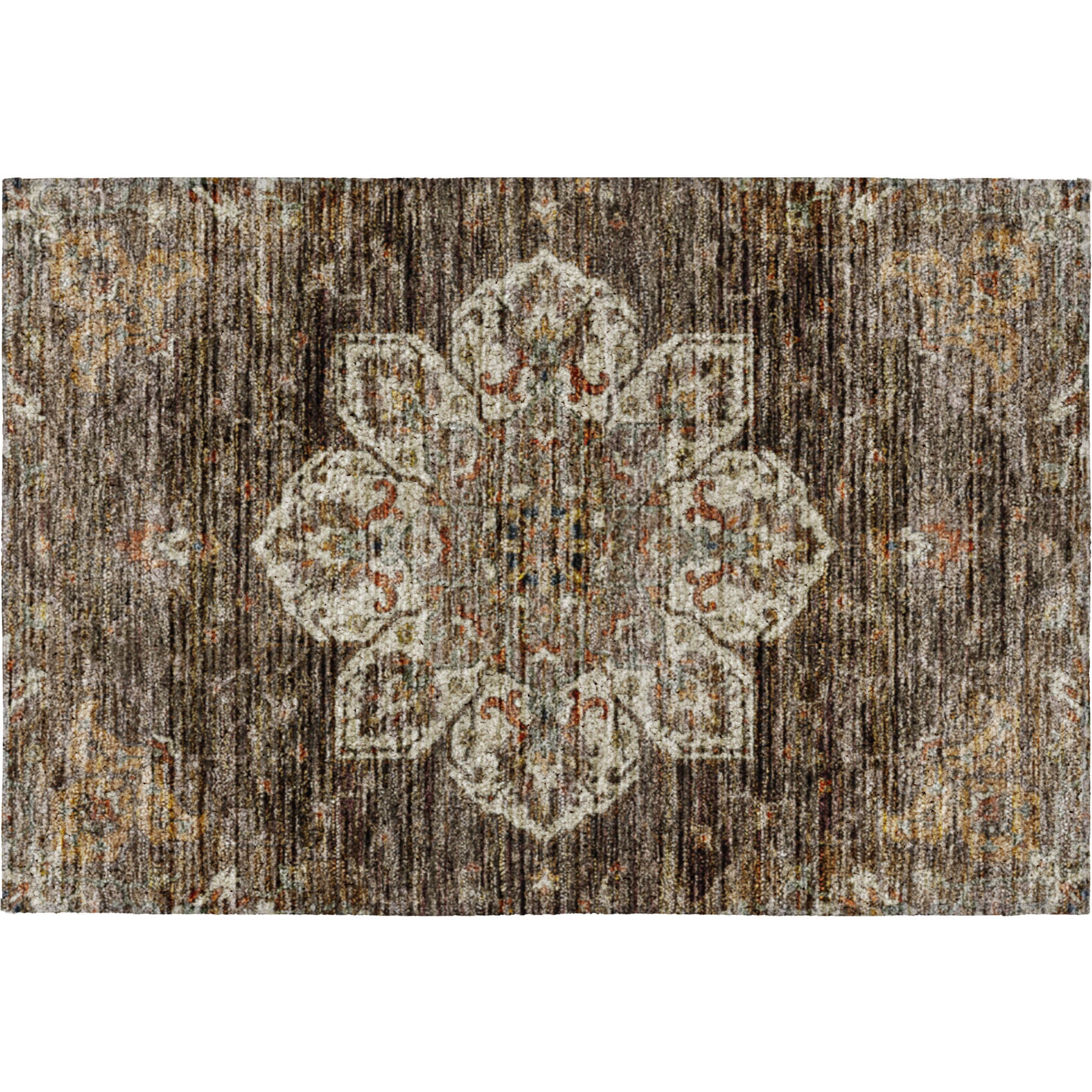 Indoor/Outdoor Traditional SR6 Chocolate Brown Rug 1'8" x 2'6" #shape_Rectangle