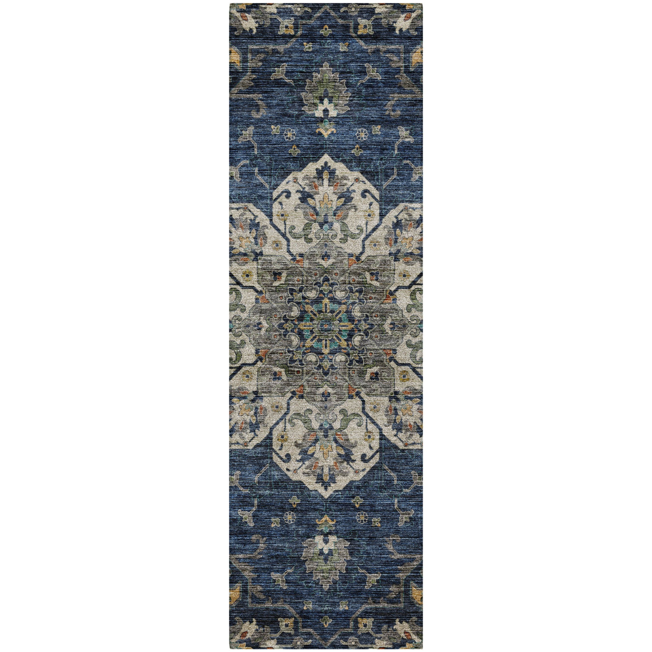 Indoor/Outdoor Traditional SR6 Navy Blue Rug 2'3" x 7'6" #shape_Runner